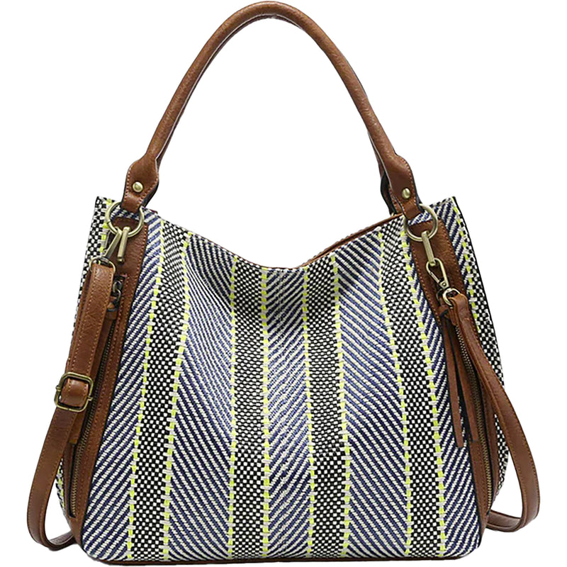 Women's Jen & Co Connar Striped Tote Navy/Blue Synthetic