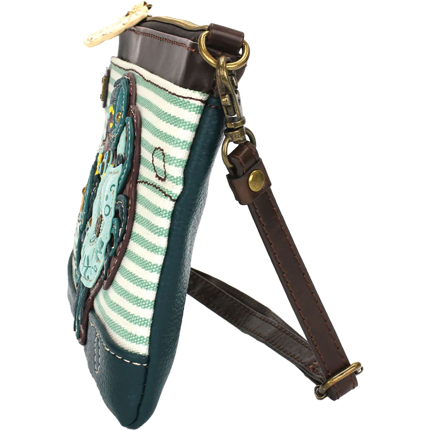 Womens Chala Chala Handbags Crab Mini Crossbody Handbag Teal Stripe Teal Stripe