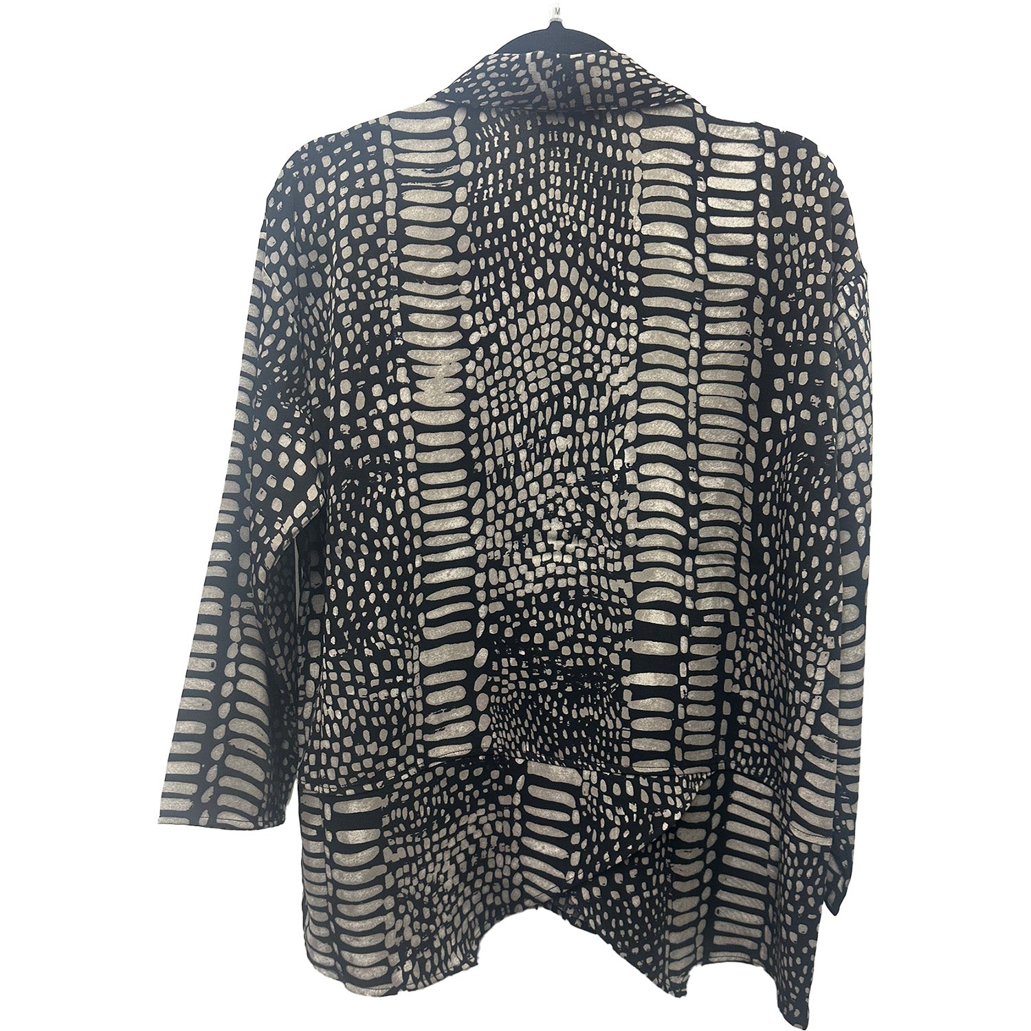 Womens Olivia by habitat Olivia By Habitat Crepe Georgette Overlay Tunic Women's Tops Long Sleeve Black Stepping Stone Black Stepping Stone