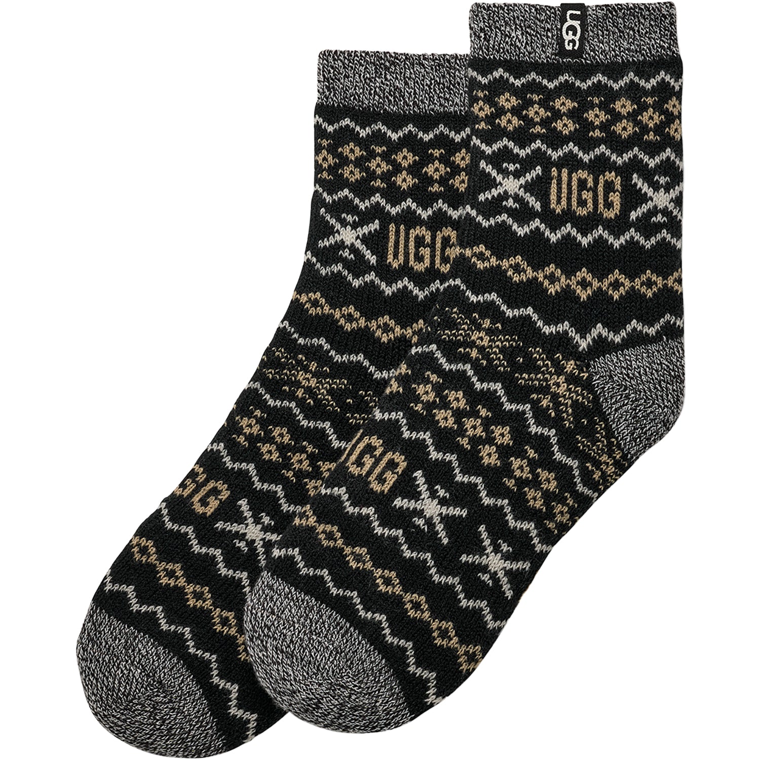 Womens Ugg Women's UGG Cressida Cozy Quarter Sock Black Multi UGGisle Black Multi UGGIsle