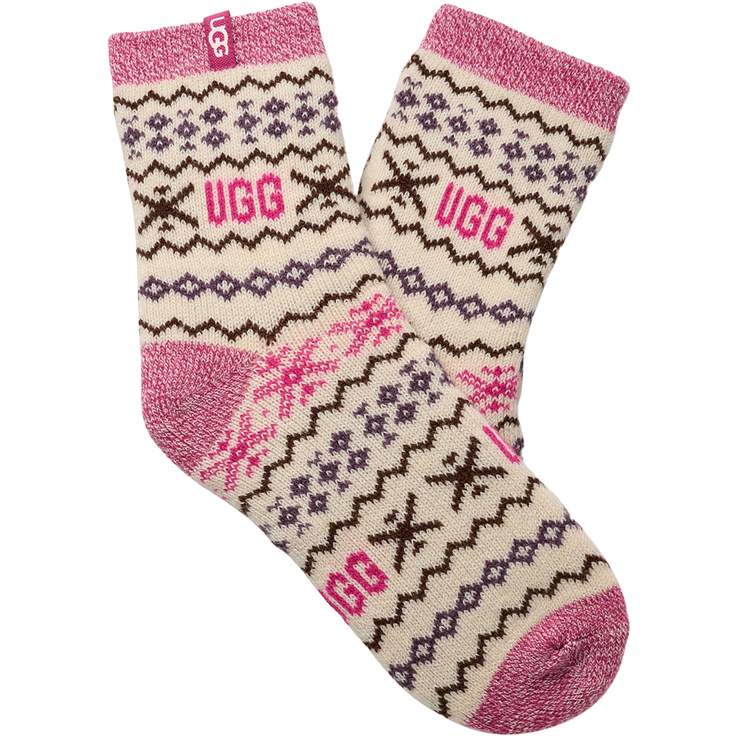 Womens Ugg Women's UGG Cressida Cozy Quarter Sock Cream Multi UGGisle Cream Multi UGGisle