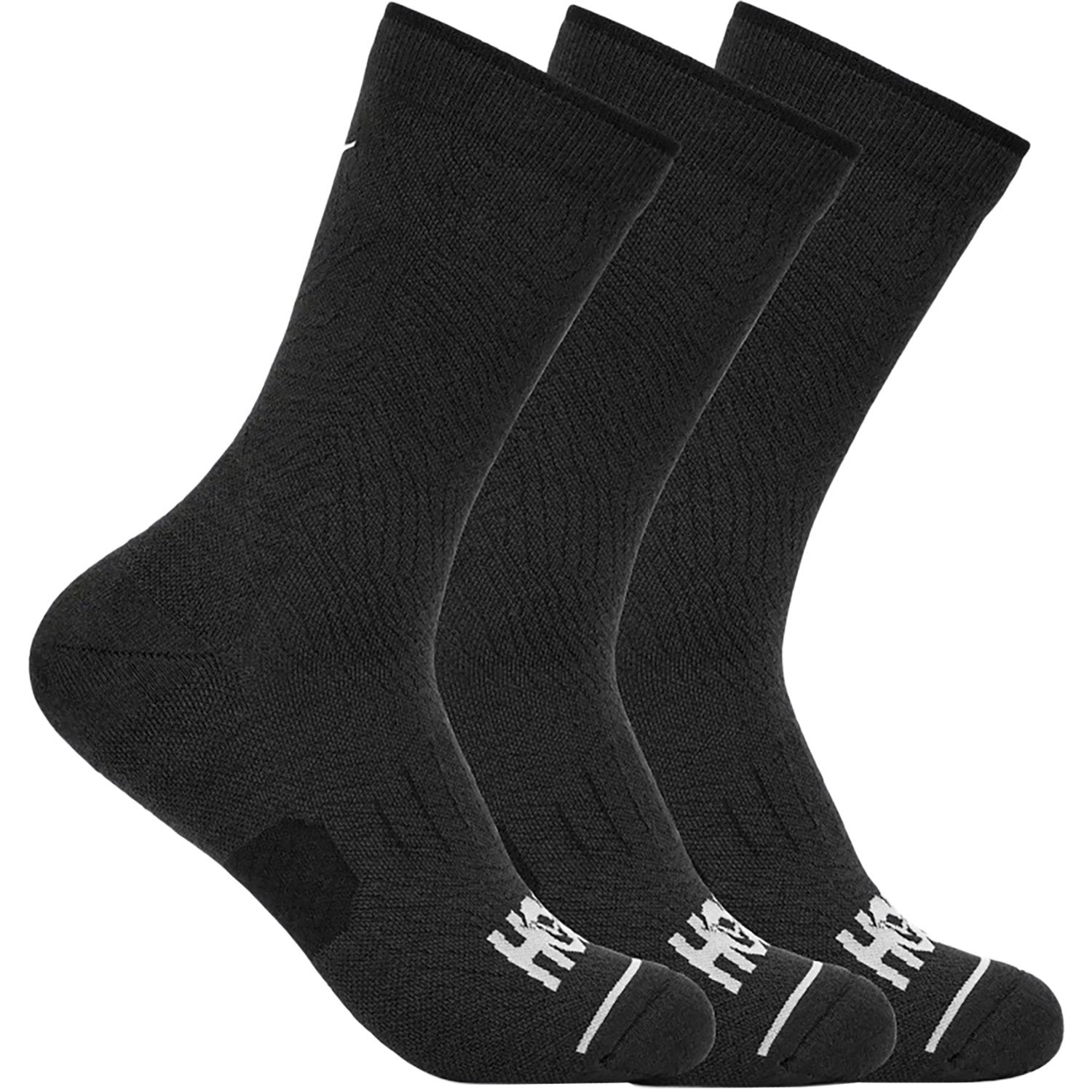 Mens Hoka one one Hoka Crew Run 3-Pack Men's Socks Black Black