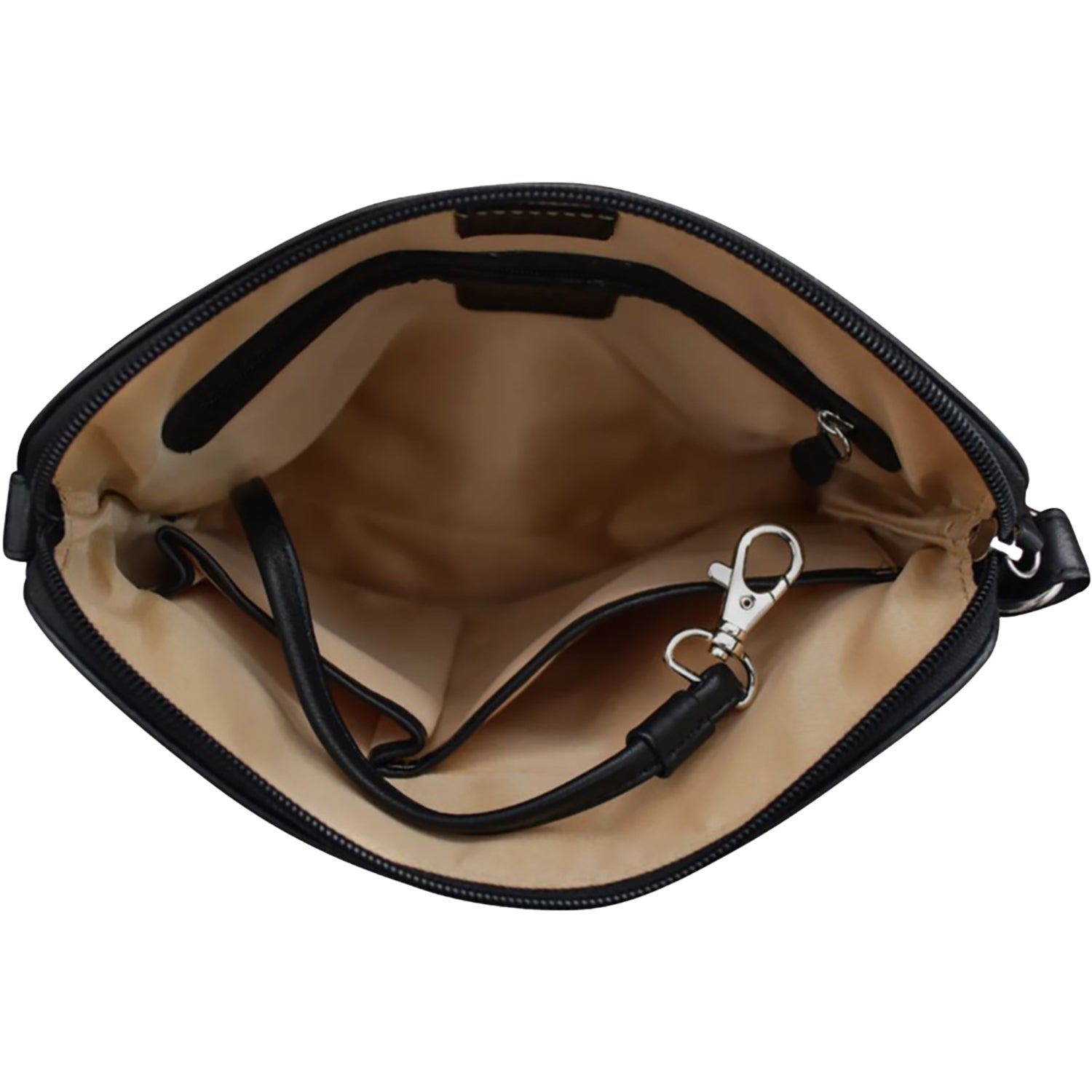 Womens Ili new york ili New York Crossbody Organizer Black Leather Black Leather