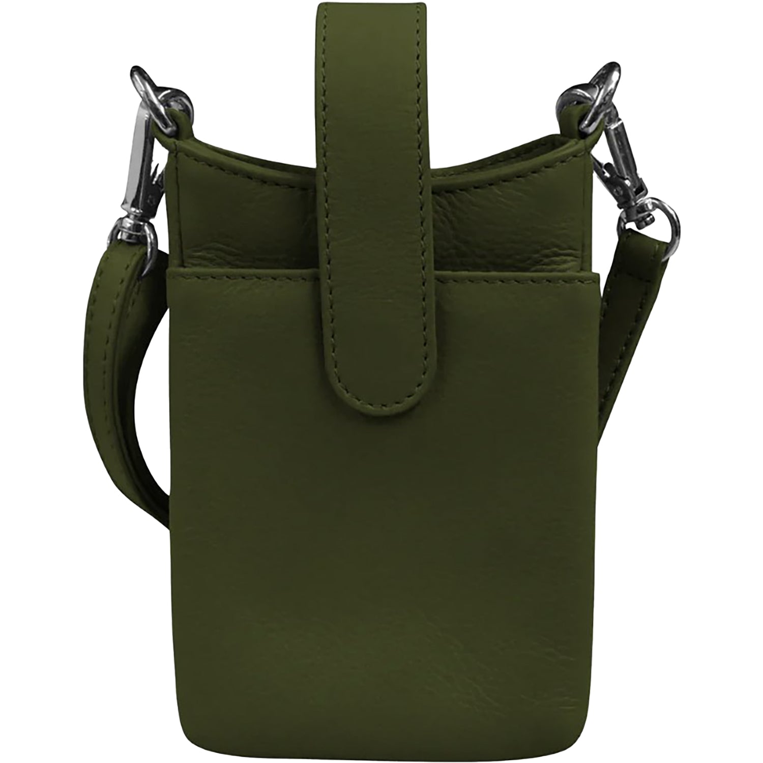 Womens Ili new york ili New York Crossbody Phone Pouch Pesto Green Leather Pesto Green Leather