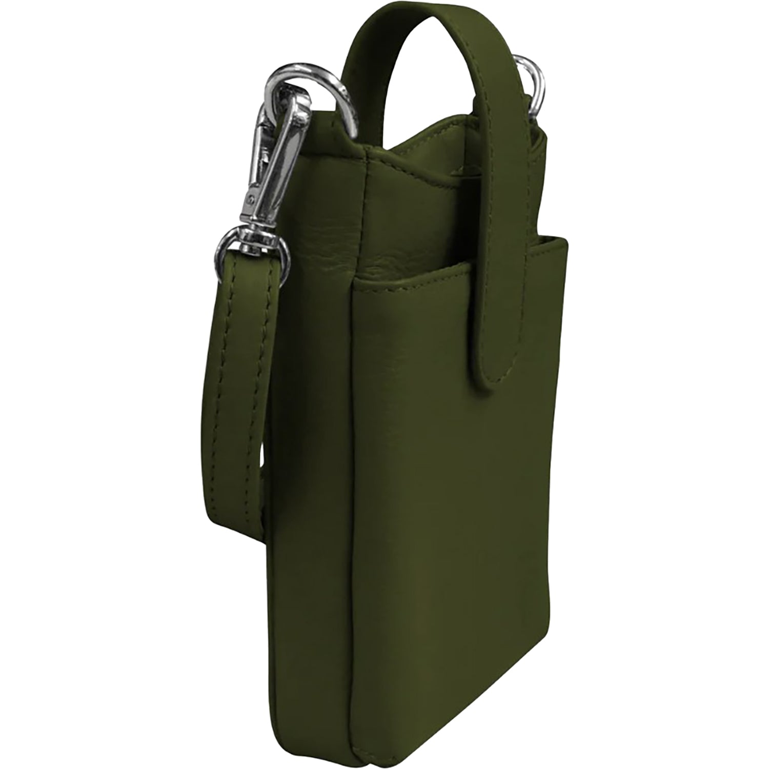 Womens Ili new york ili New York Crossbody Phone Pouch Pesto Green Leather Pesto Green Leather