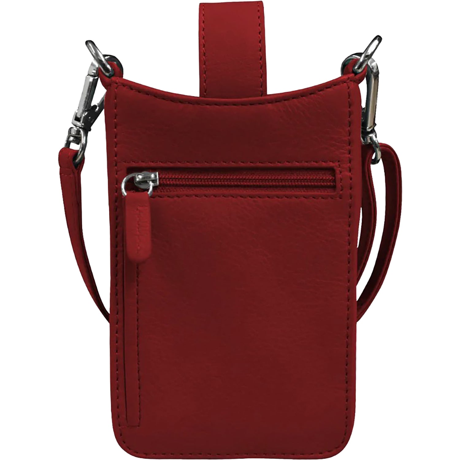 Womens Ili new york ili New York Crossbody Phone Pouch Red Leather Red Leather