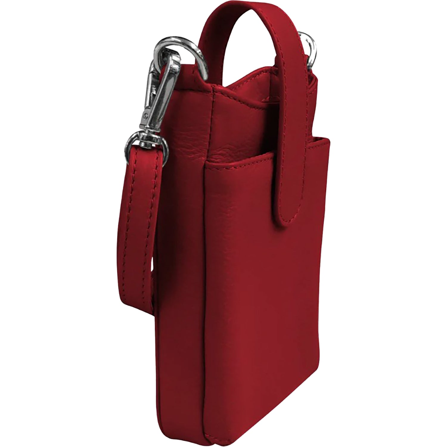 Womens Ili new york ili New York Crossbody Phone Pouch Red Leather Red Leather