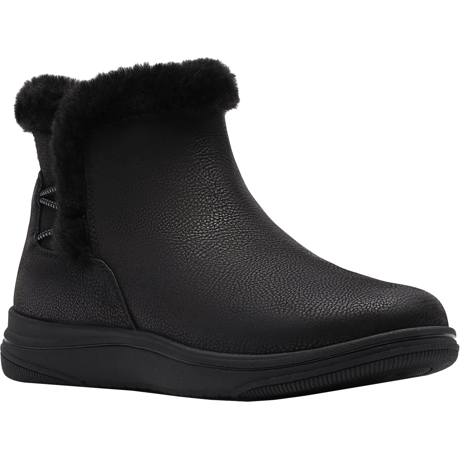Womens Clarks Women's Clarks Cloudsteppers Breeze Fur Black Combi Black ...