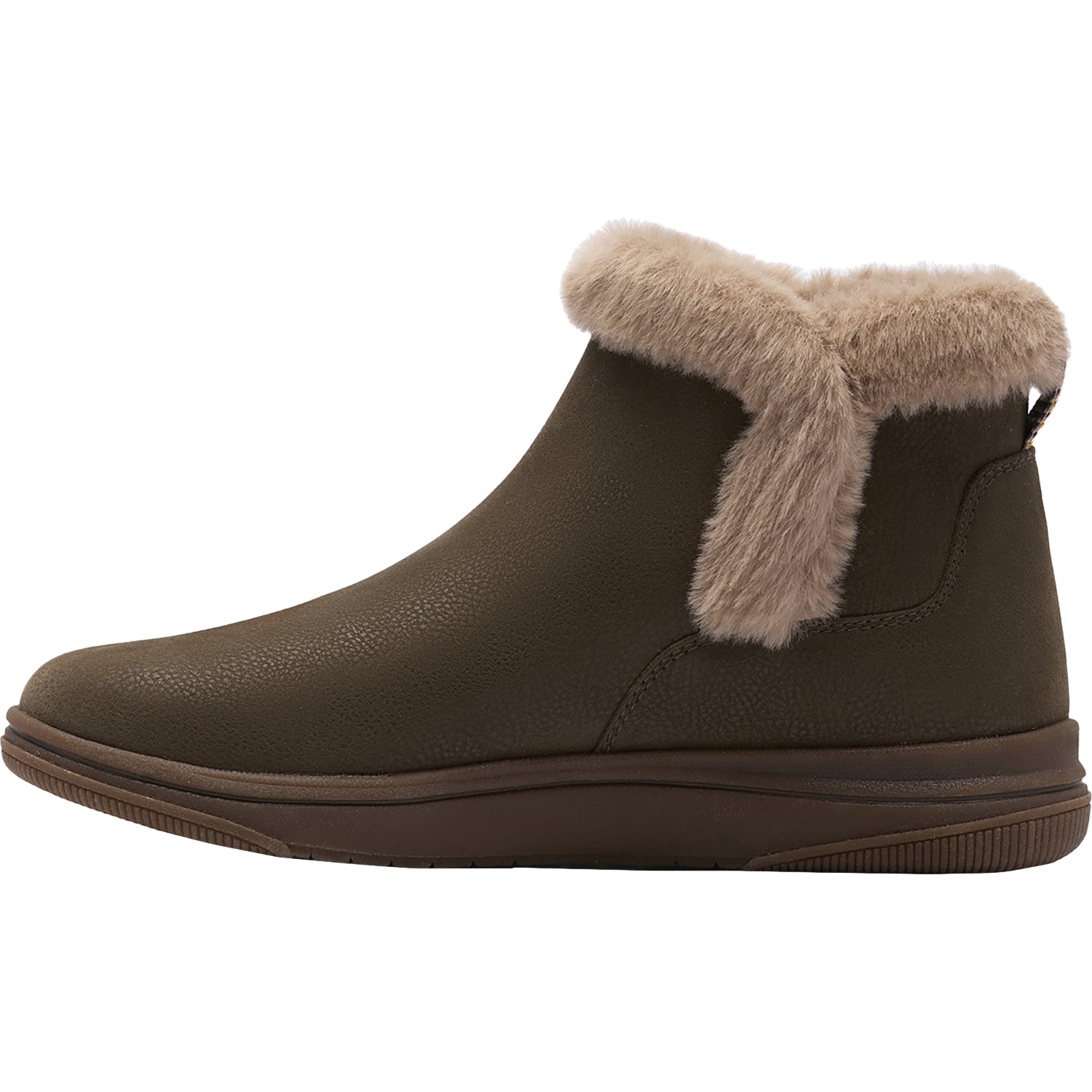 Womens Clarks Clarks Cloudsteppers Breeze Fur Women's Boots Dark Olive Combi Dark Olive Combi
