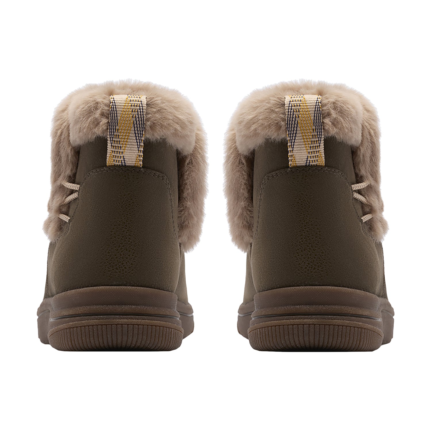 Womens Clarks Clarks Cloudsteppers Breeze Fur Women's Boots Dark Olive Combi Dark Olive Combi