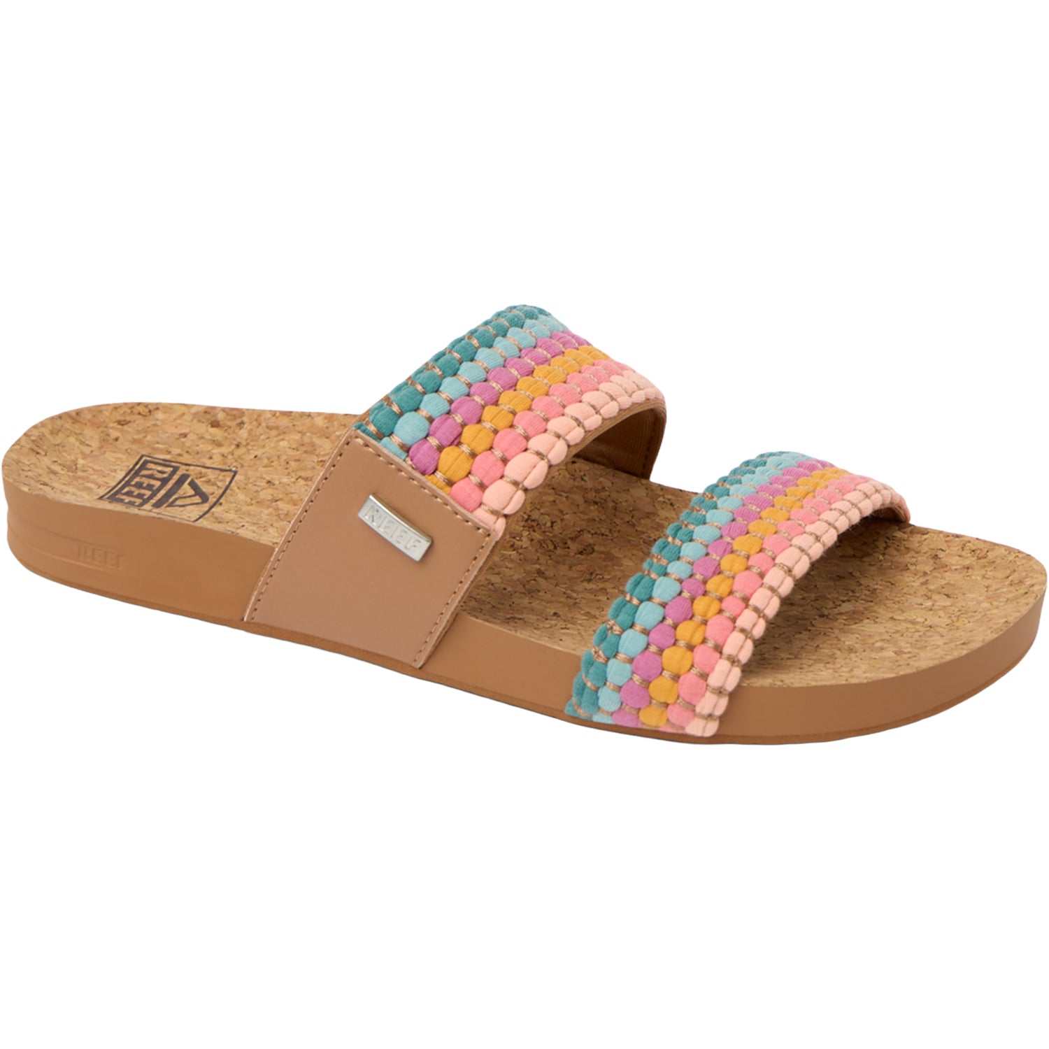 Womens Reef Reef Cushion Vista Women's Slide Sandals Sherbet Multi Sherbet Multi