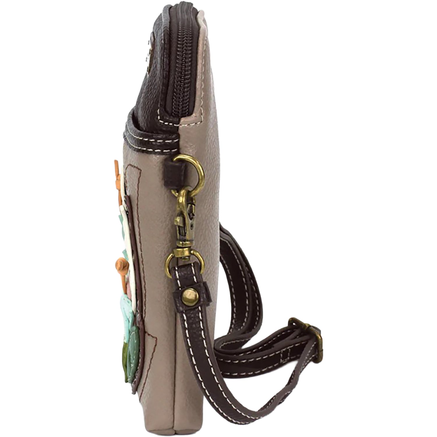 Womens Chala Chala Calla Lily Cellphone Crossbody Handbag Warm Gray Warm Gray