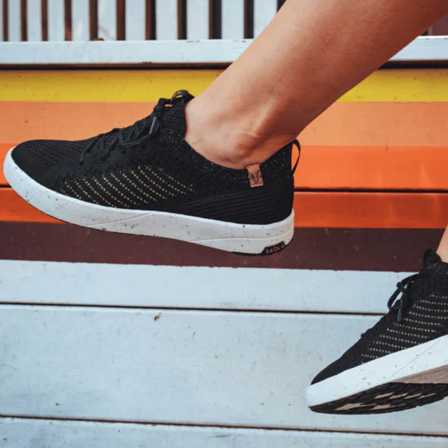 Womens Saola Women's Saola Cannon Knit 3 Black/Gold Black/Gold