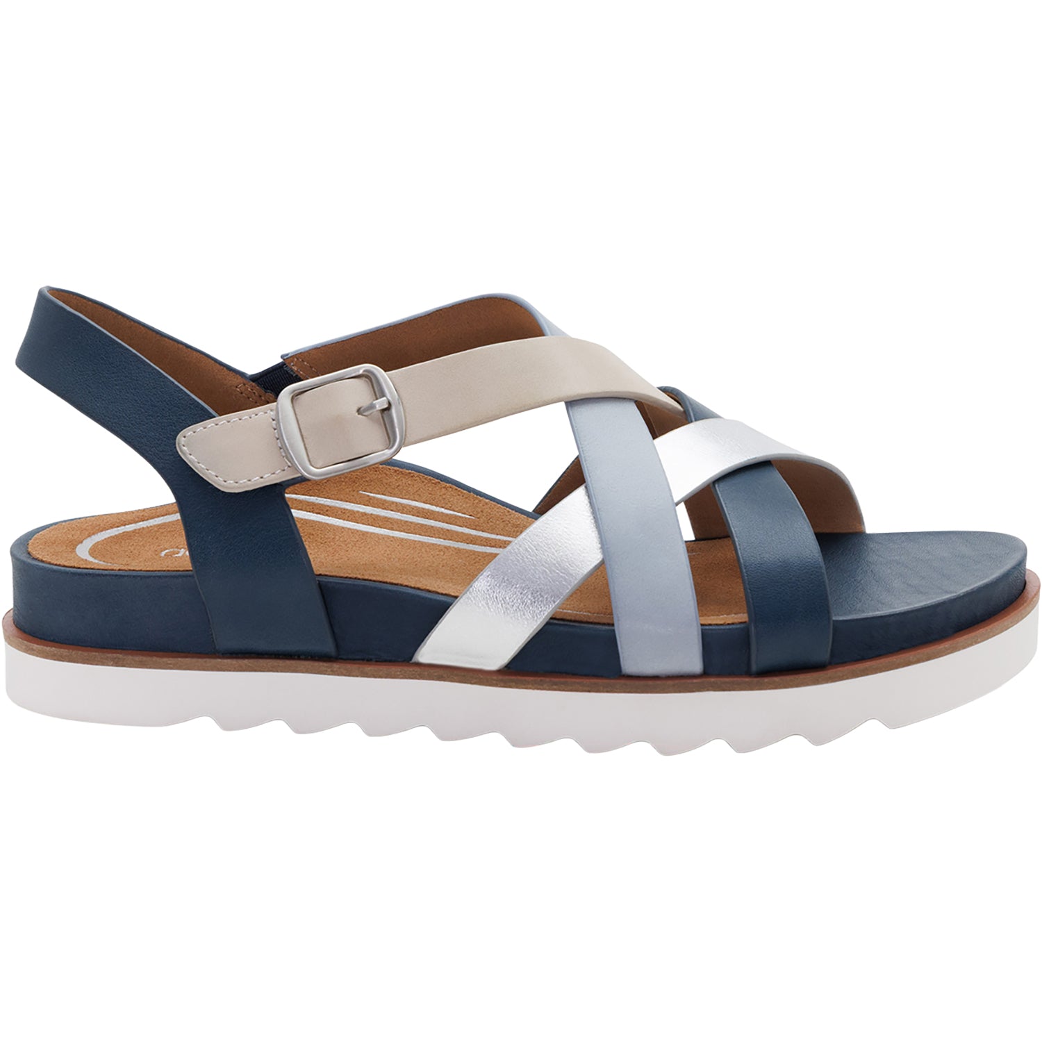 Womens Aetrex Aetrex Carmen Women's Sandals Navy Multi Navy Multi
