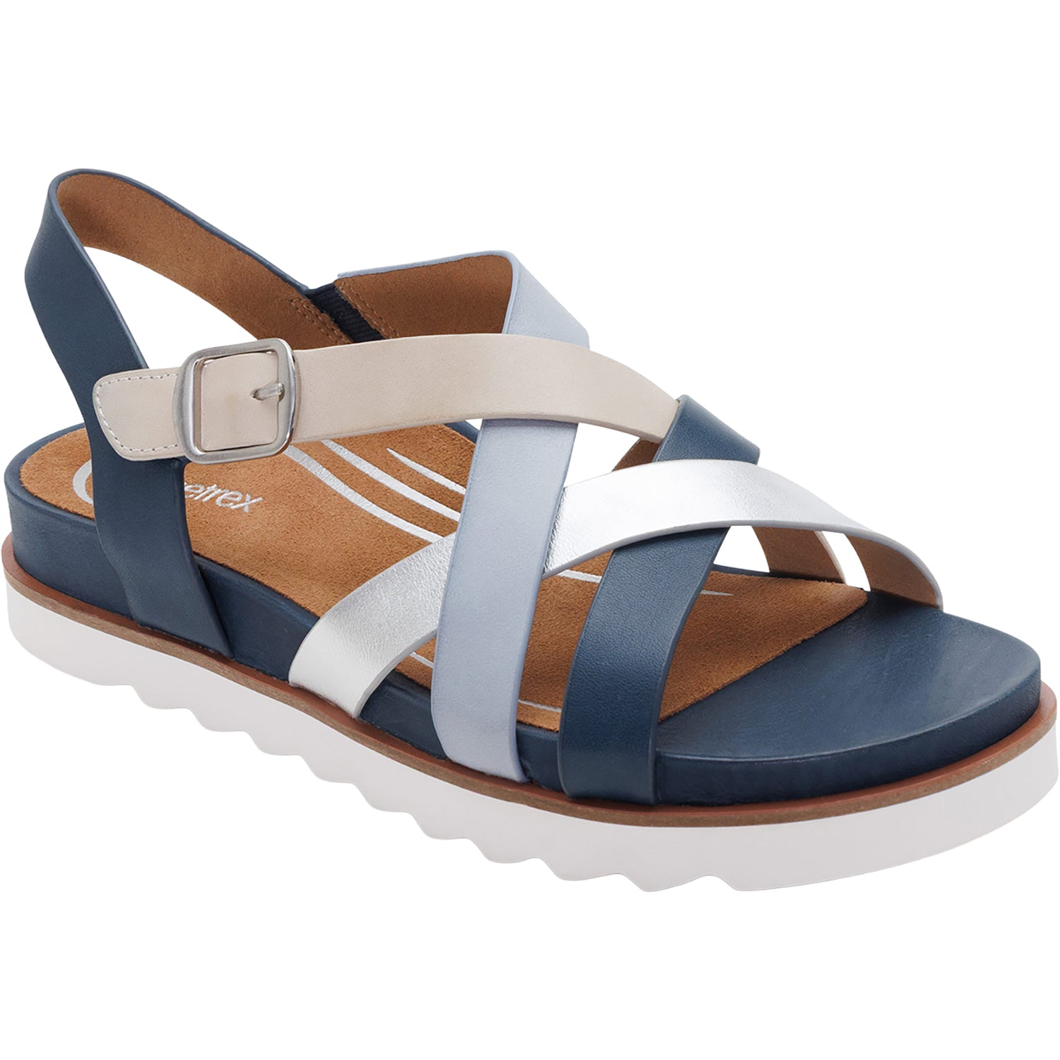 Womens Aetrex Aetrex Carmen Women's Sandals Navy Multi Navy Multi