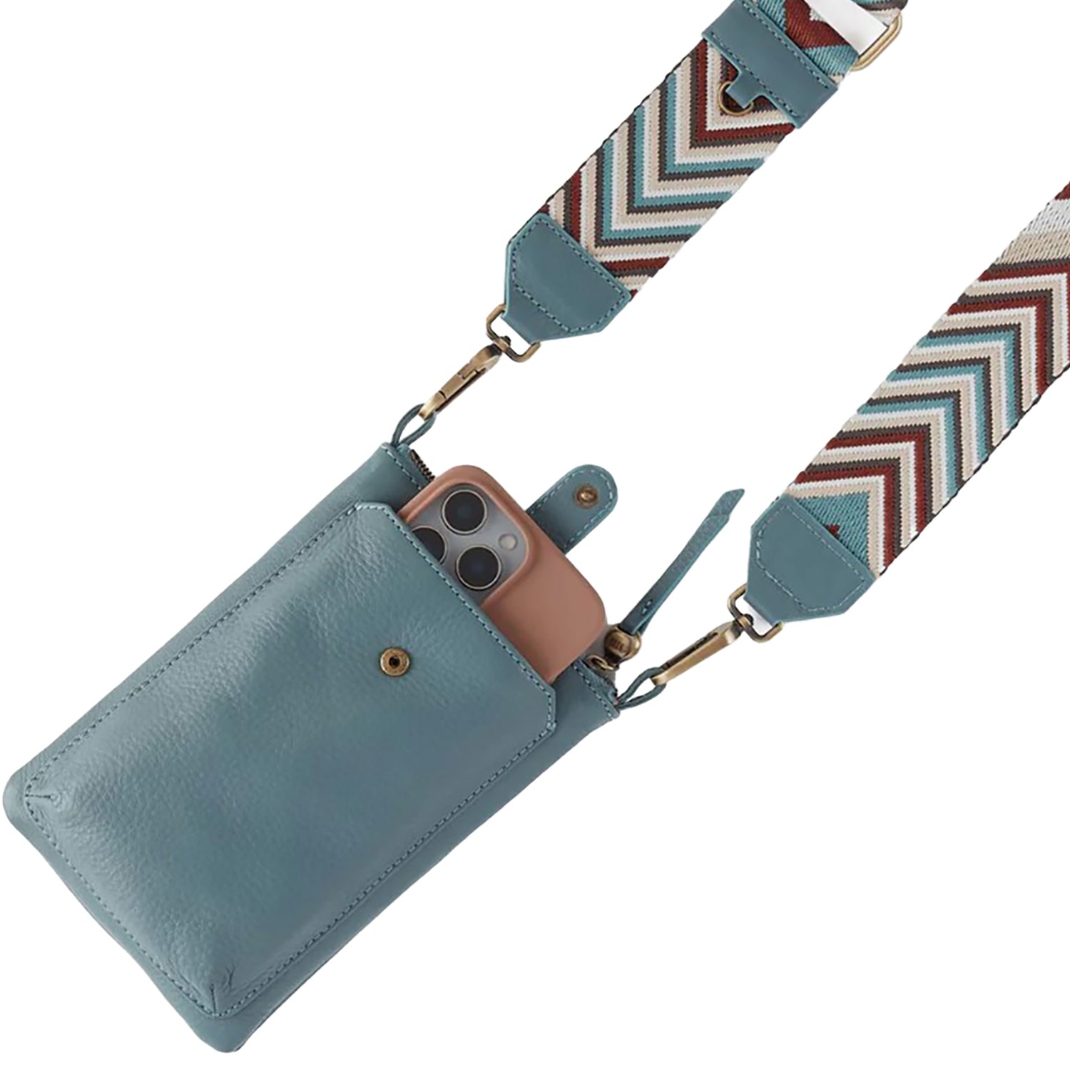 Womens Hobo Hobo Cass Phone Crossbody Handbag Agave Leaf Pebbled Leather Agave Leaf Pebbled Leather