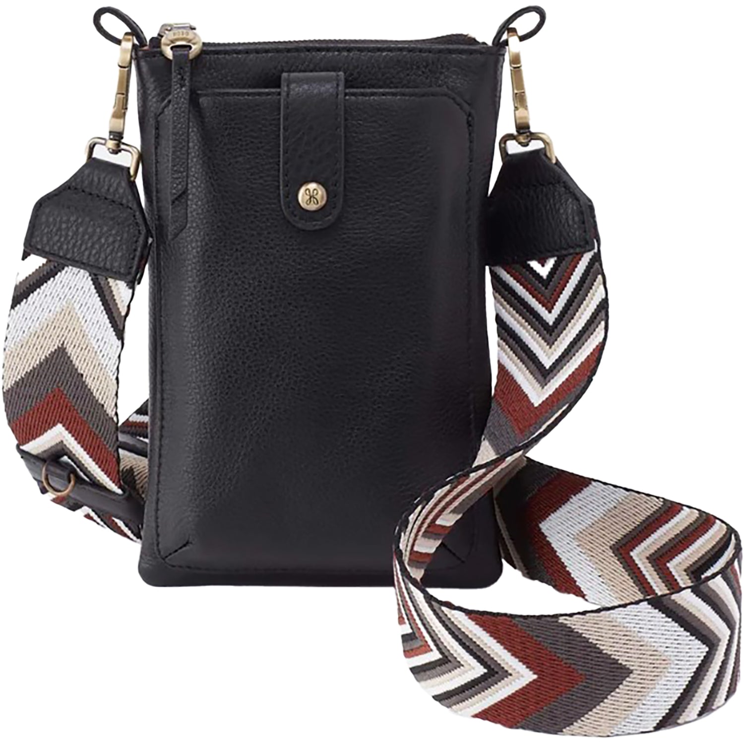 Womens Hobo Hobo Cass Phone Crossbody Handbag Black Leather Black Leather