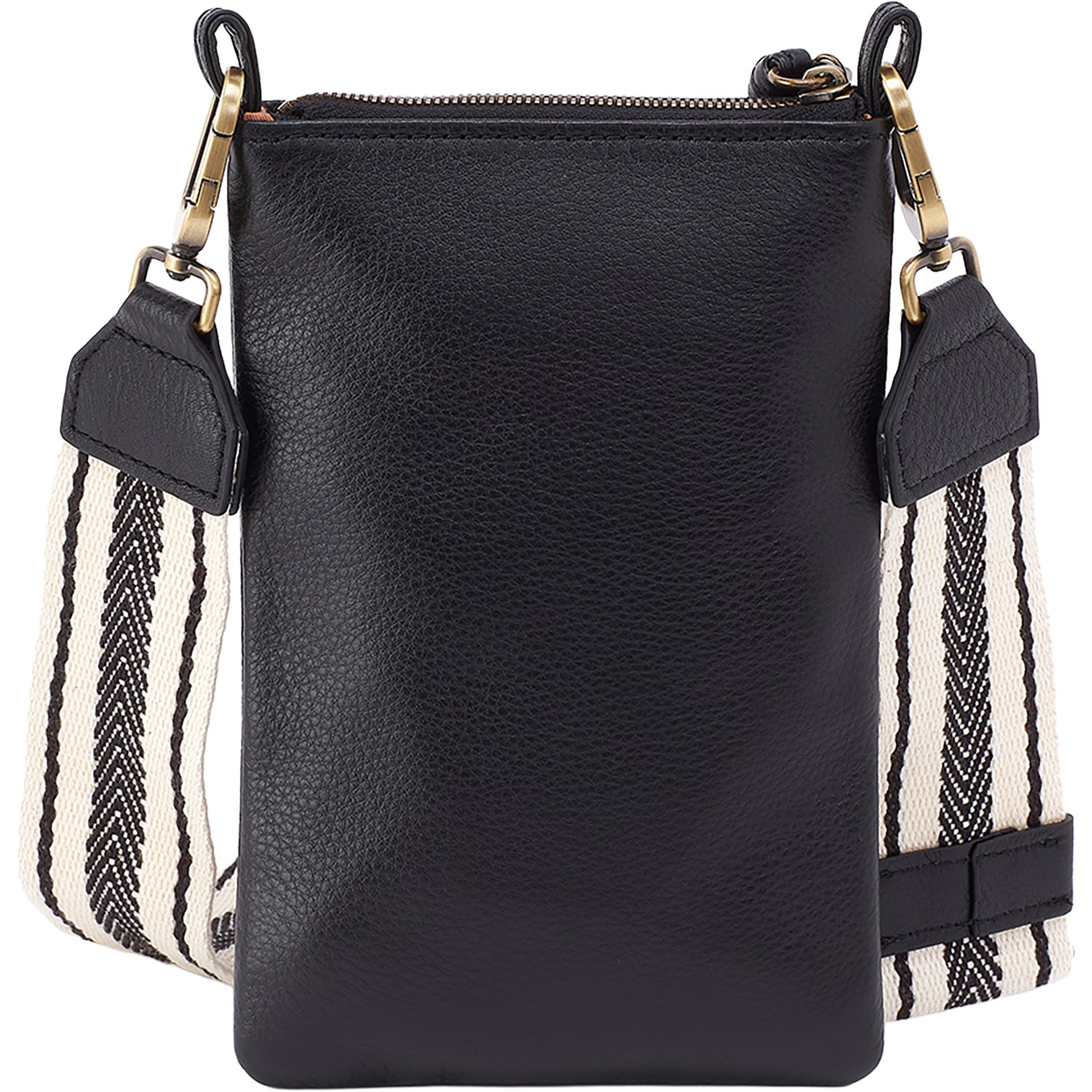 Womens Hobo Hobo Cass Phone Crossbody Handbag Black Pebbled Leather Black Pebbled Leather
