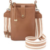 Womens Hobo Hobo Cass Phone Crossbody Handbag Brown Sugar Pebbled Leather Brown Sugar Pebbled Leather