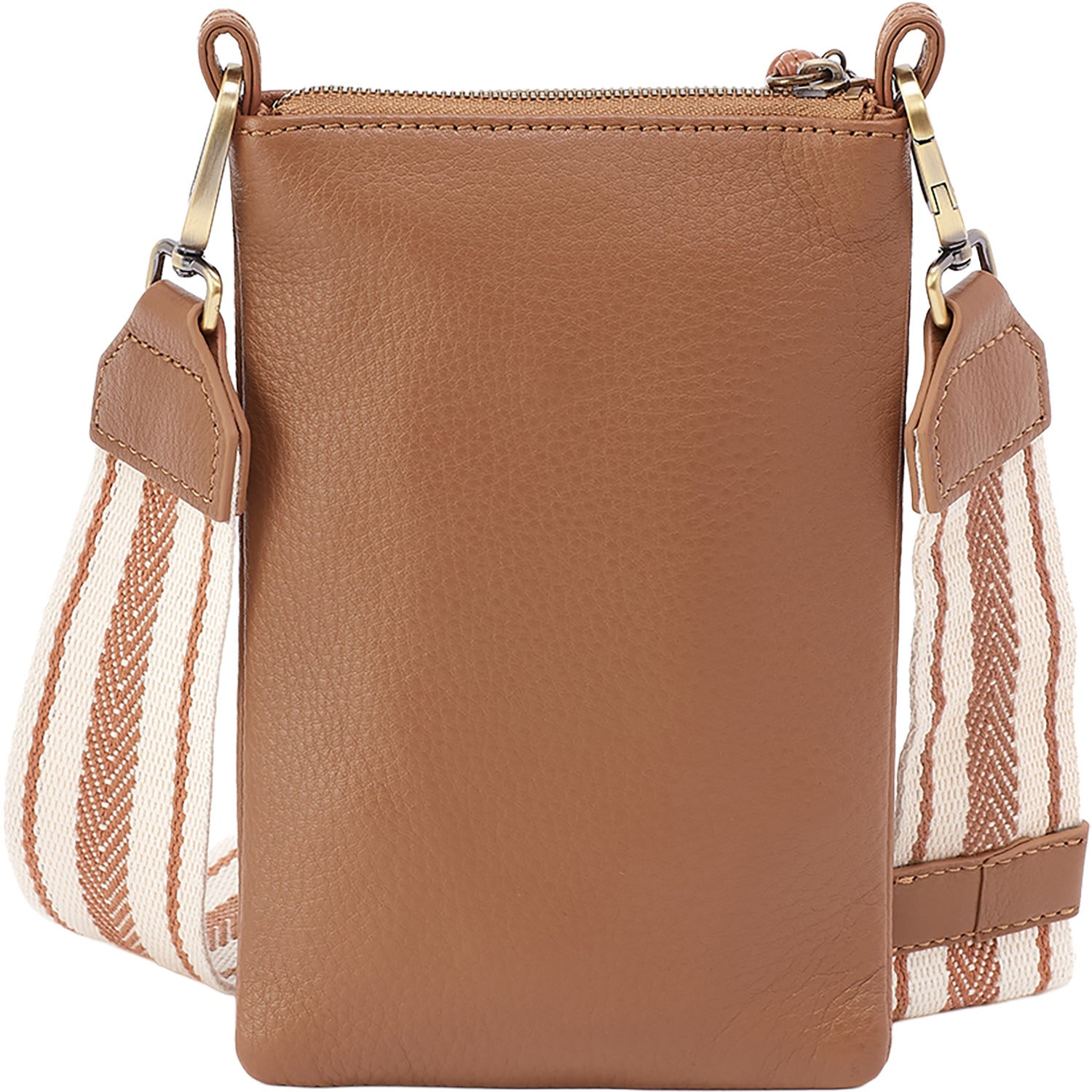 Womens Hobo Hobo Cass Phone Crossbody Handbag Brown Sugar Pebbled Leather Brown Sugar Pebbled Leather