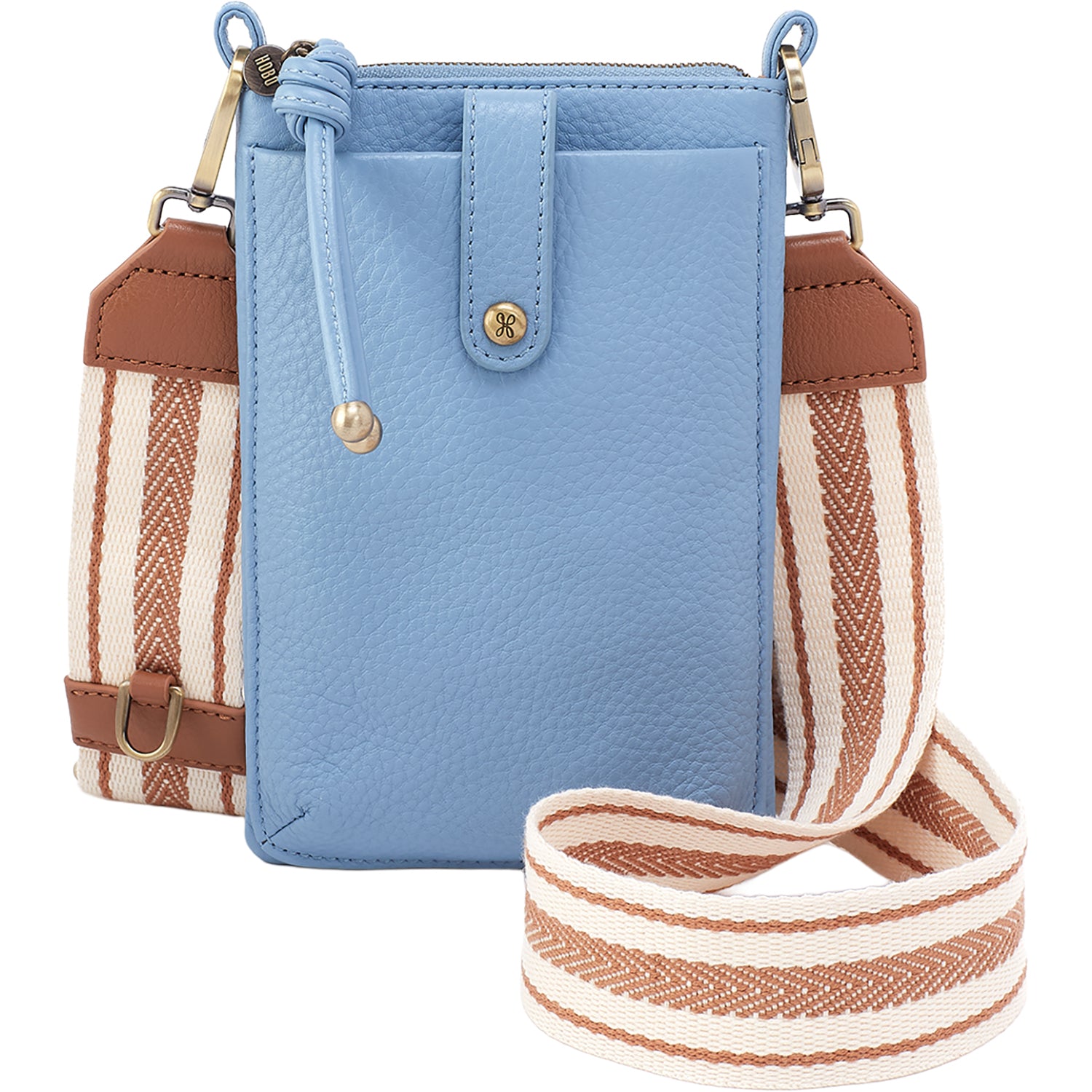 Womens Hobo Hobo Cass Phone Crossbody Handbag Seabreeze Pebbled Leather Seabreeze Pebbled Leather