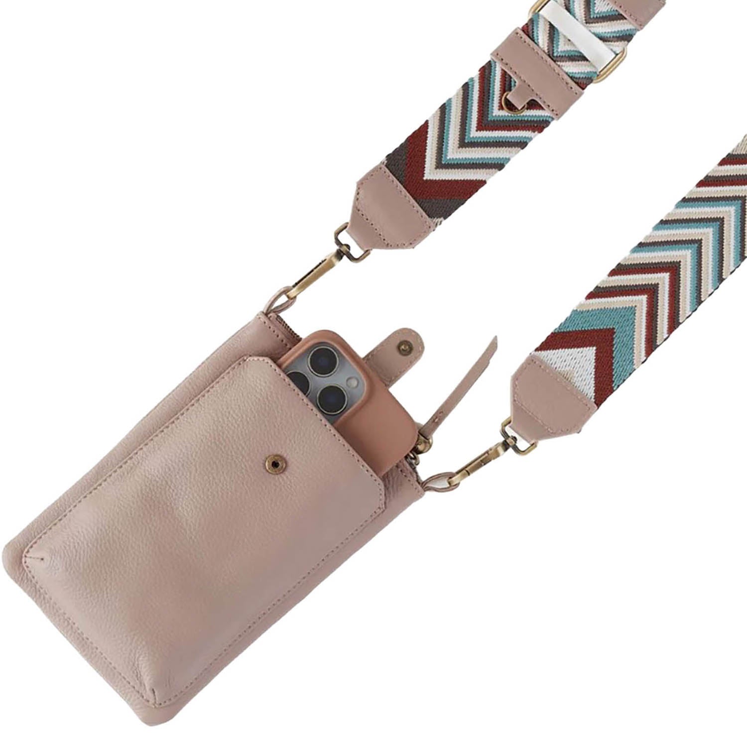 Womens Hobo Hobo Cass Phone Crossboby Handbag Warm Adobe Pebbled Leather Warm Adobe Pebbled Leather