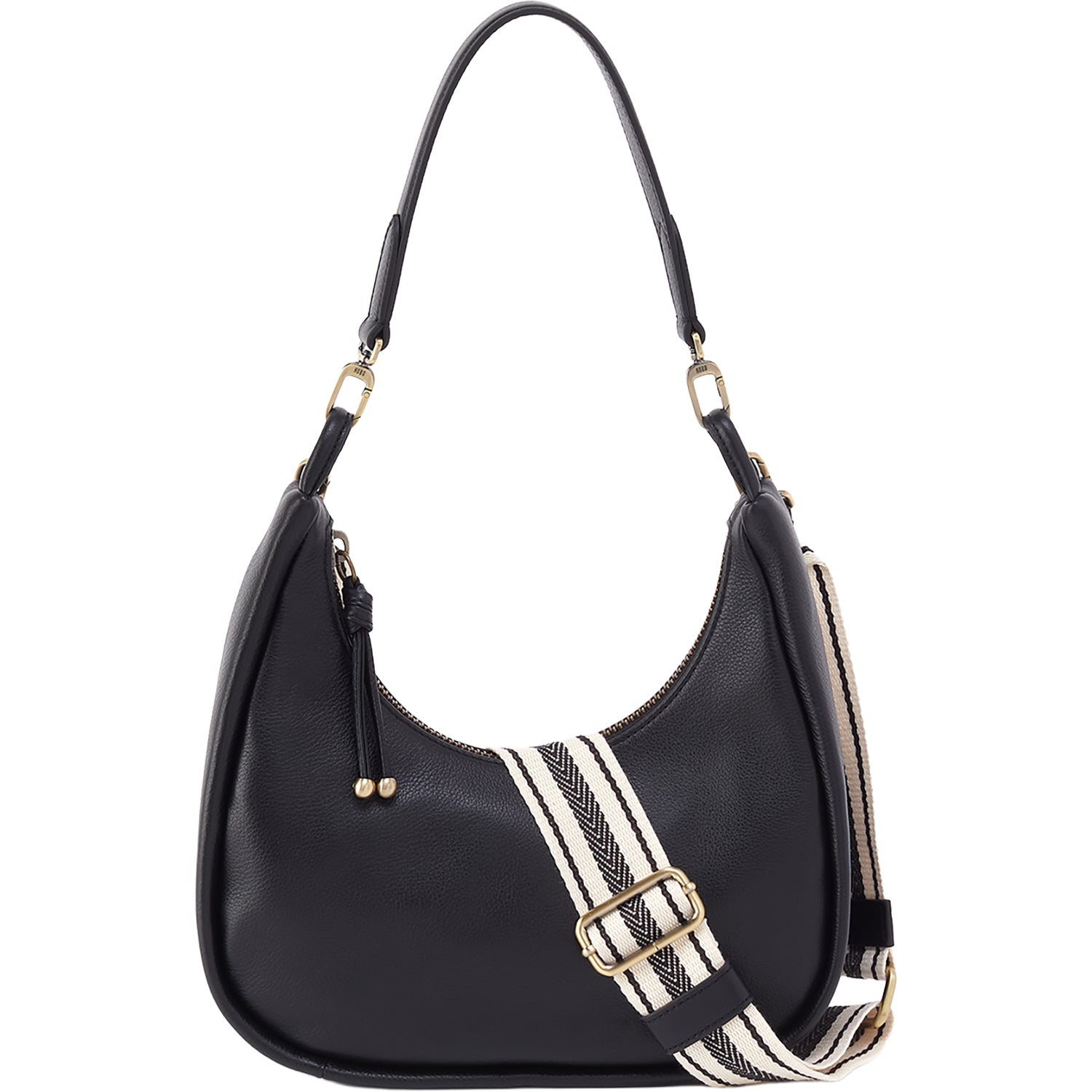 Womens Hobo Hobo Cass Small Shoulder Handbag Black Pebbled Leather Black Pebbled Leather