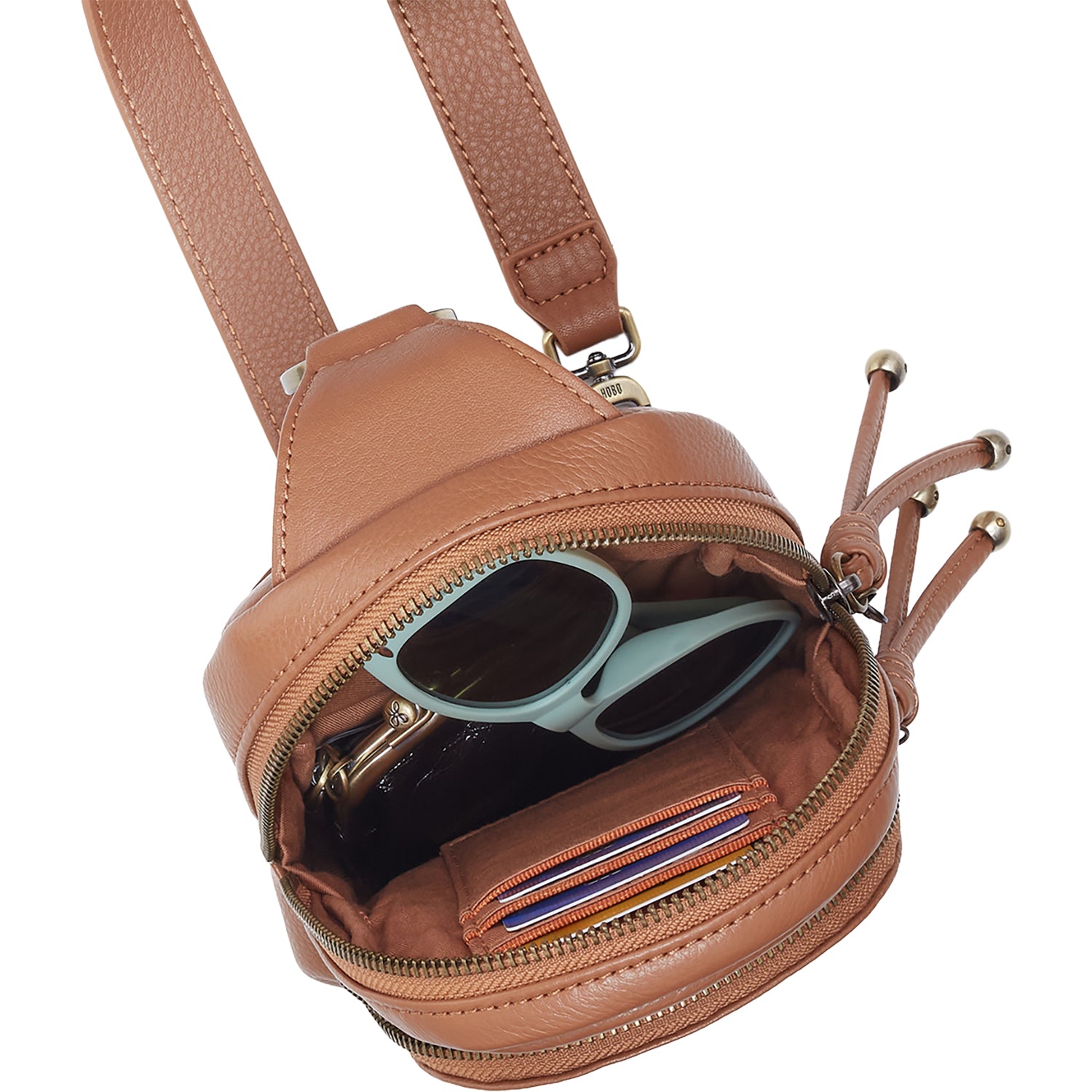 Womens Hobo Hobo Cass Small Sling Handbag Brown Sugar Pebbled Leather Brown Sugar Pebbled Leather