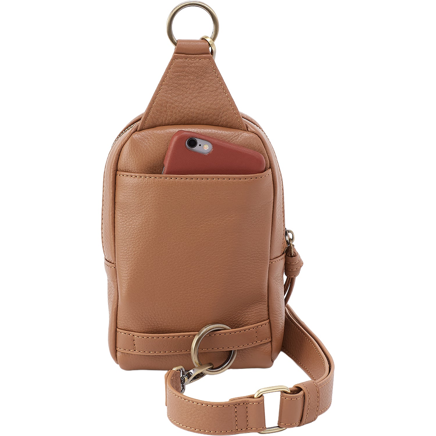 Womens Hobo Hobo Cass Small Sling Handbag Brown Sugar Pebbled Leather Brown Sugar Pebbled Leather