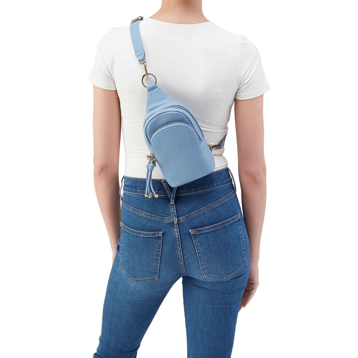 Womens Hobo Hobo Cass Small Sling Handbag Seabreeze Pebbled Leather Seabreeze Pebbled Leather