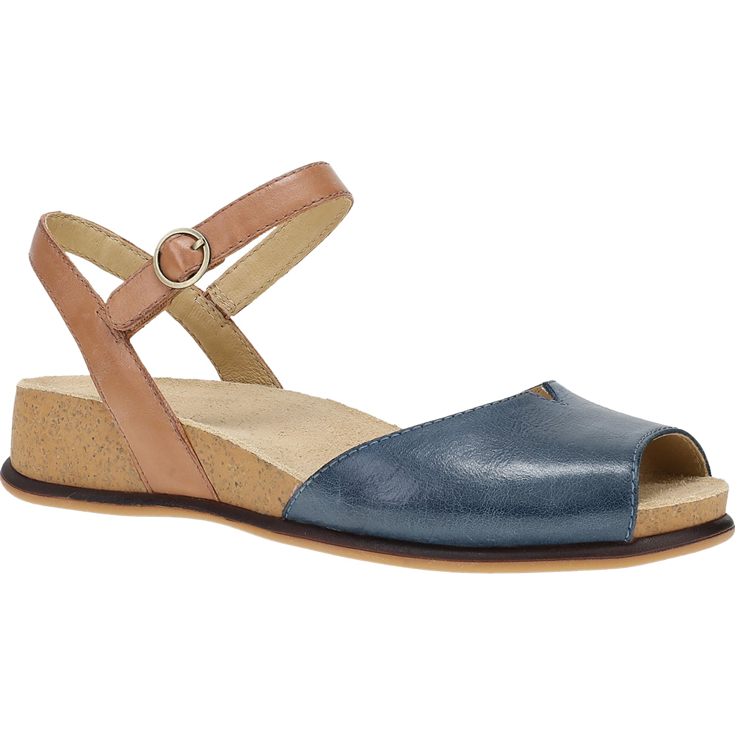 Womens Dansko Dansko Cass Women's Sandals Blue/Tan Blue/Tan