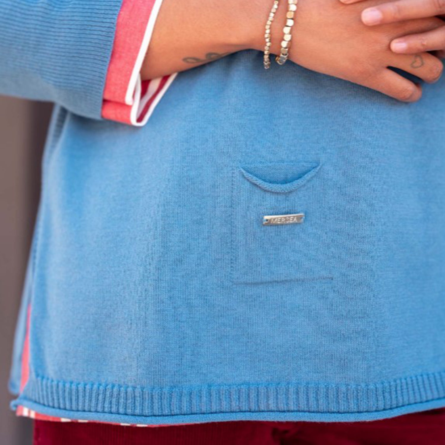 Womens Mersea Mersea Catalina Crewneck Sweater Women's Long Sleeve Top Blue Dusk Blue Dusk