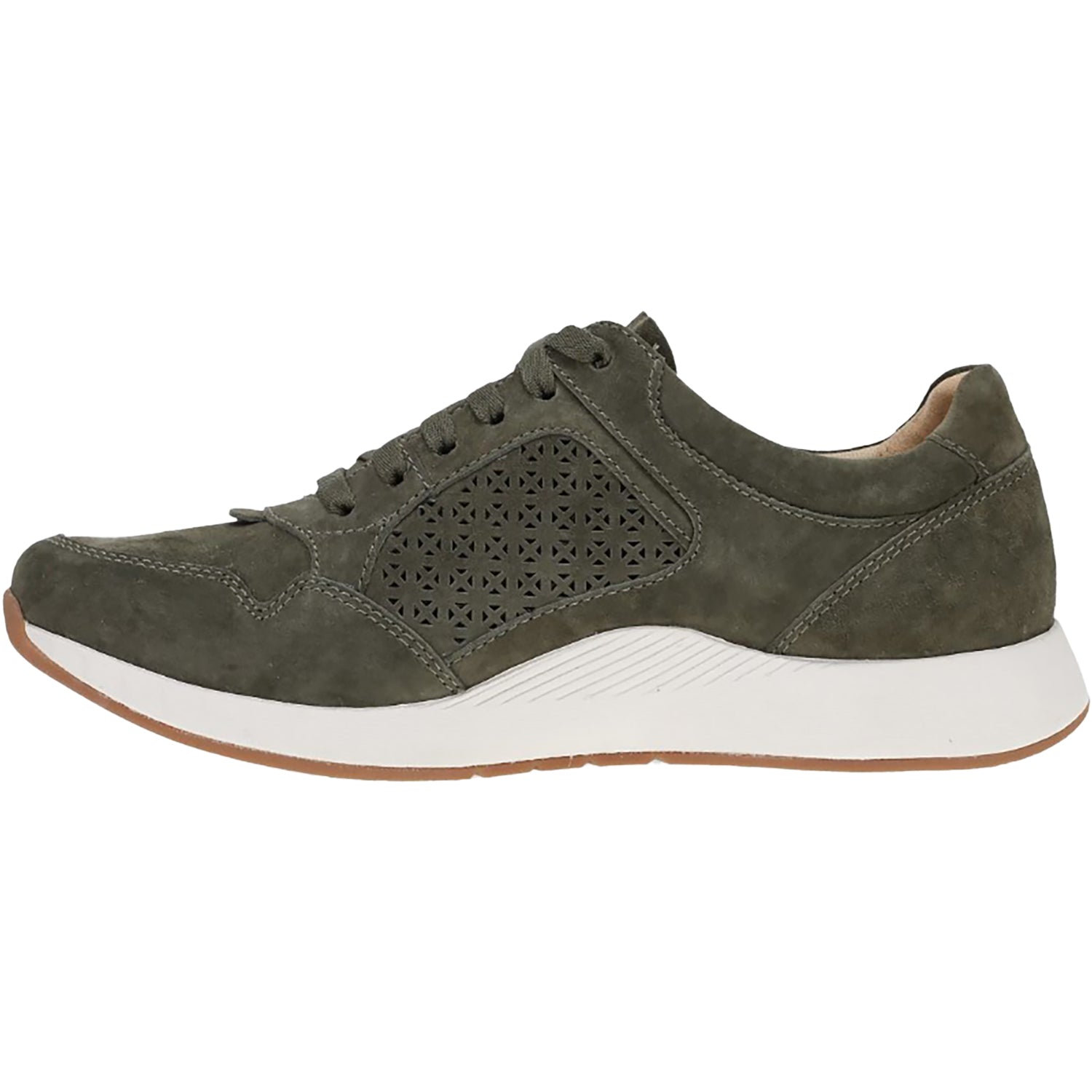 Womens Dansko Dansko Catie Women's Sporty Lace Up Shoes Olive Suede Olive Suede