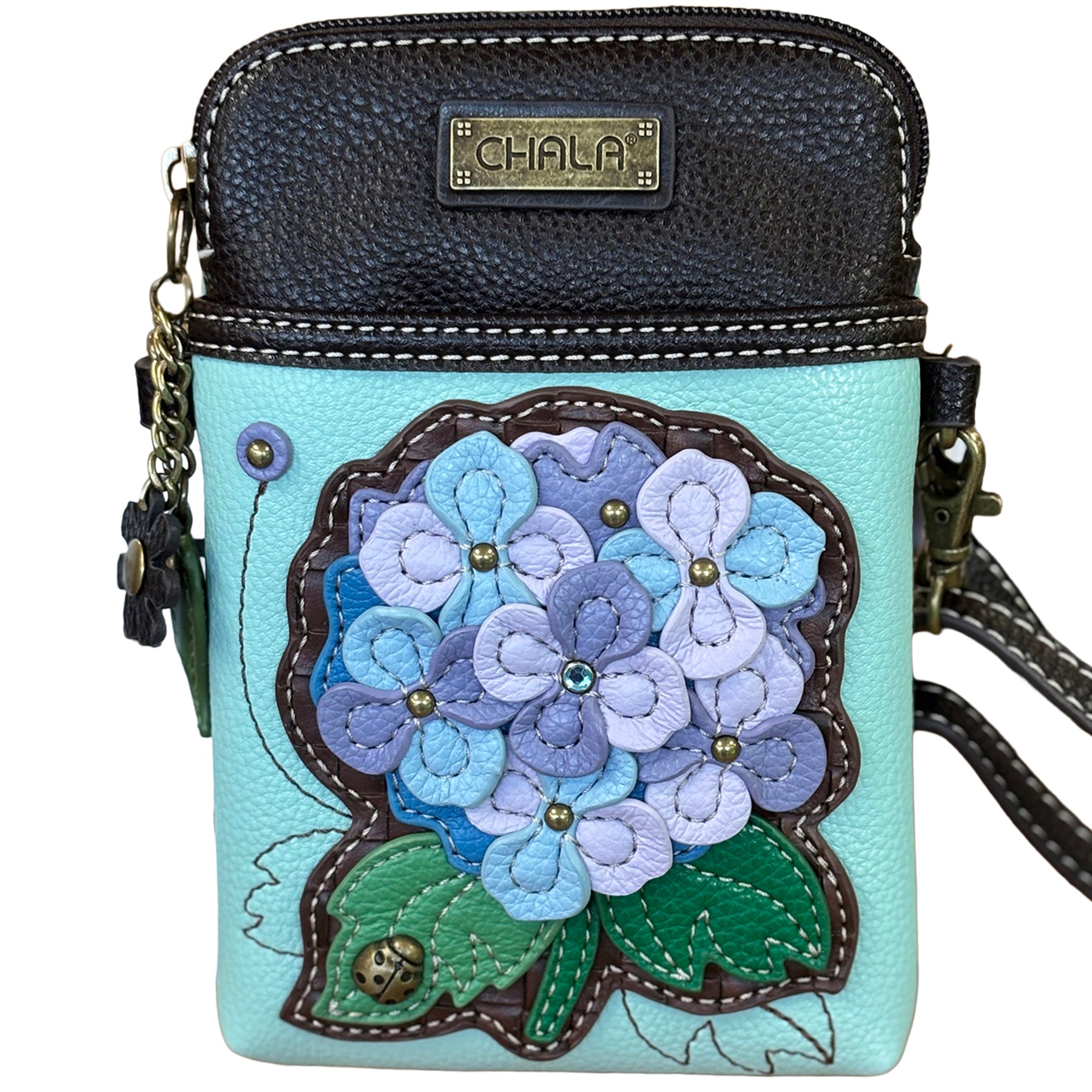Womens Chala Chala Hydrangea Cellphone Crossbody Handbag Blue Blue