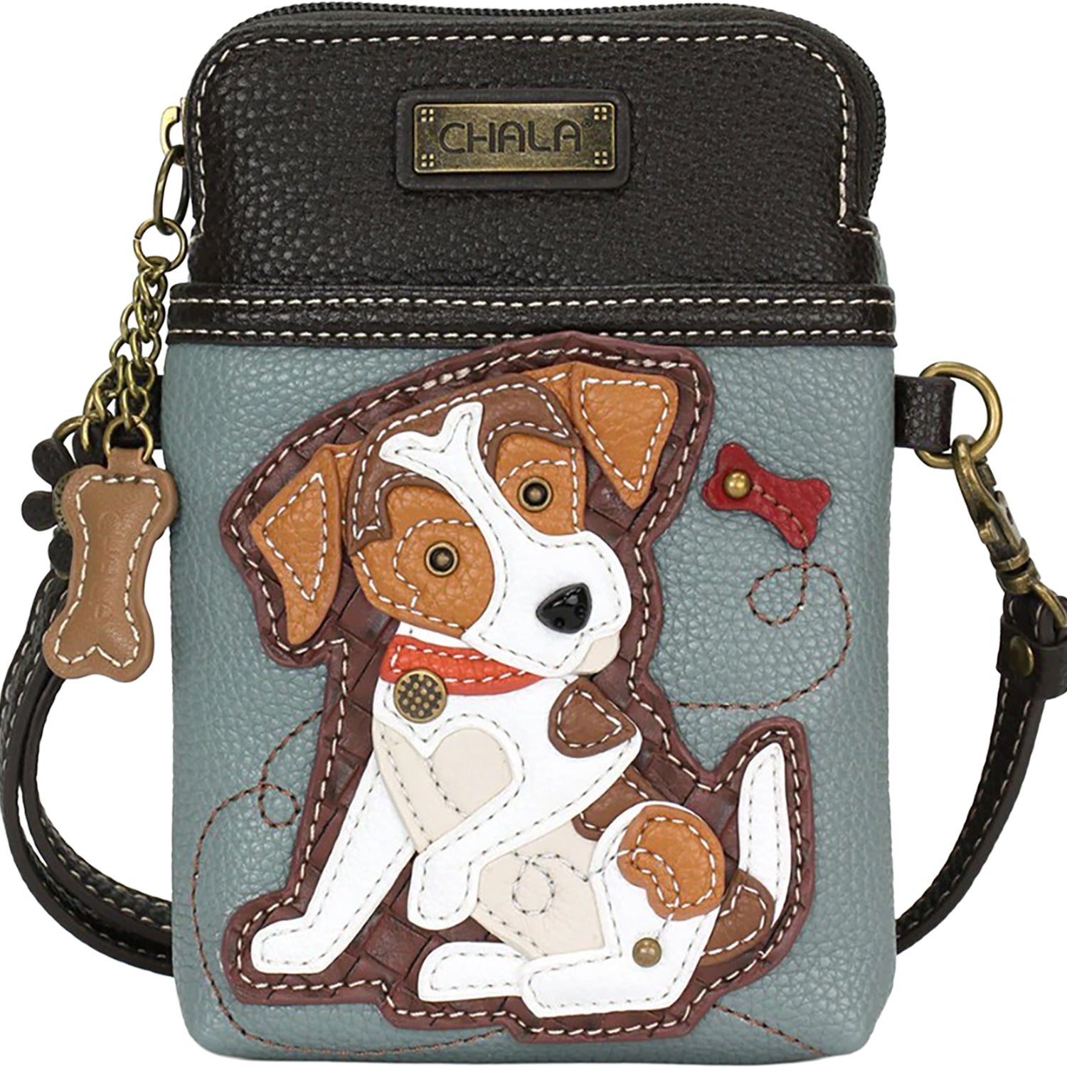 Womens Chala Chala Jack Russell Cellphone Crossbody Handbag Blue Grey Blue Grey