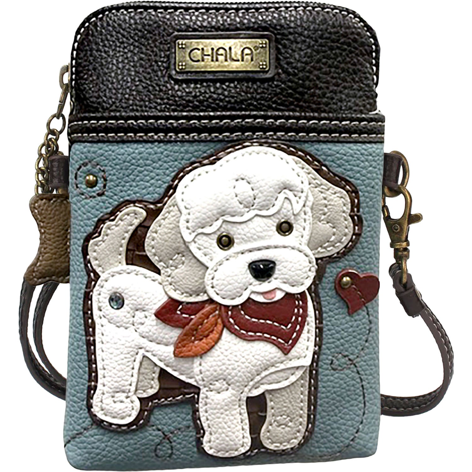 Womens Chala Chala Poodle Cellphone Crossbody Handbag Blue Blue
