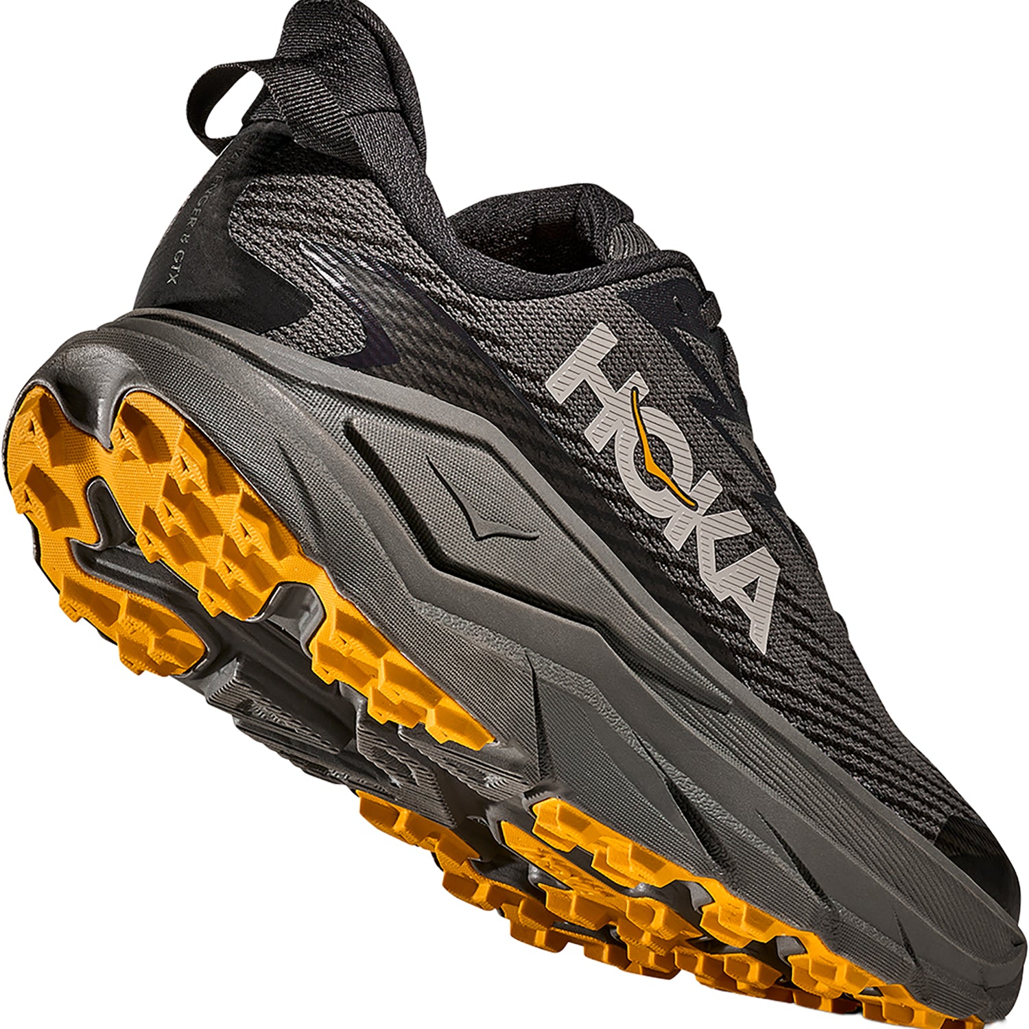 Mens Hoka one one Hoka Challenger 8 GTX (Neutral Support) Men's Athletic Shoes Trail Running Asphalt Grey/Varsity Yellow Asphalt Grey/Varsity Yellow