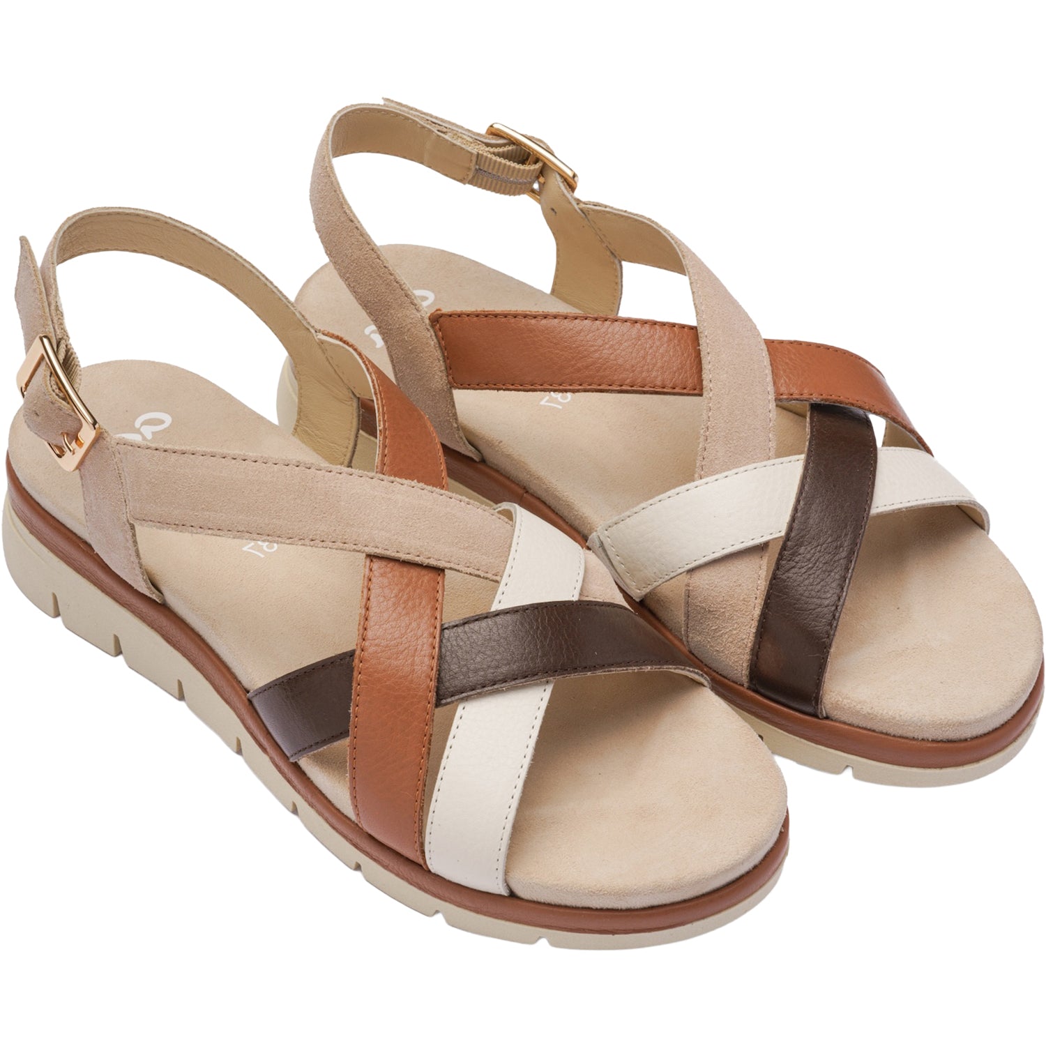 Womens Ara shoes Ara Clearwater Women's Sandals Cream/Mousse/Mocca Calf/Shell Suede Cream/Mousse/Mocca Calf/Shell Suede