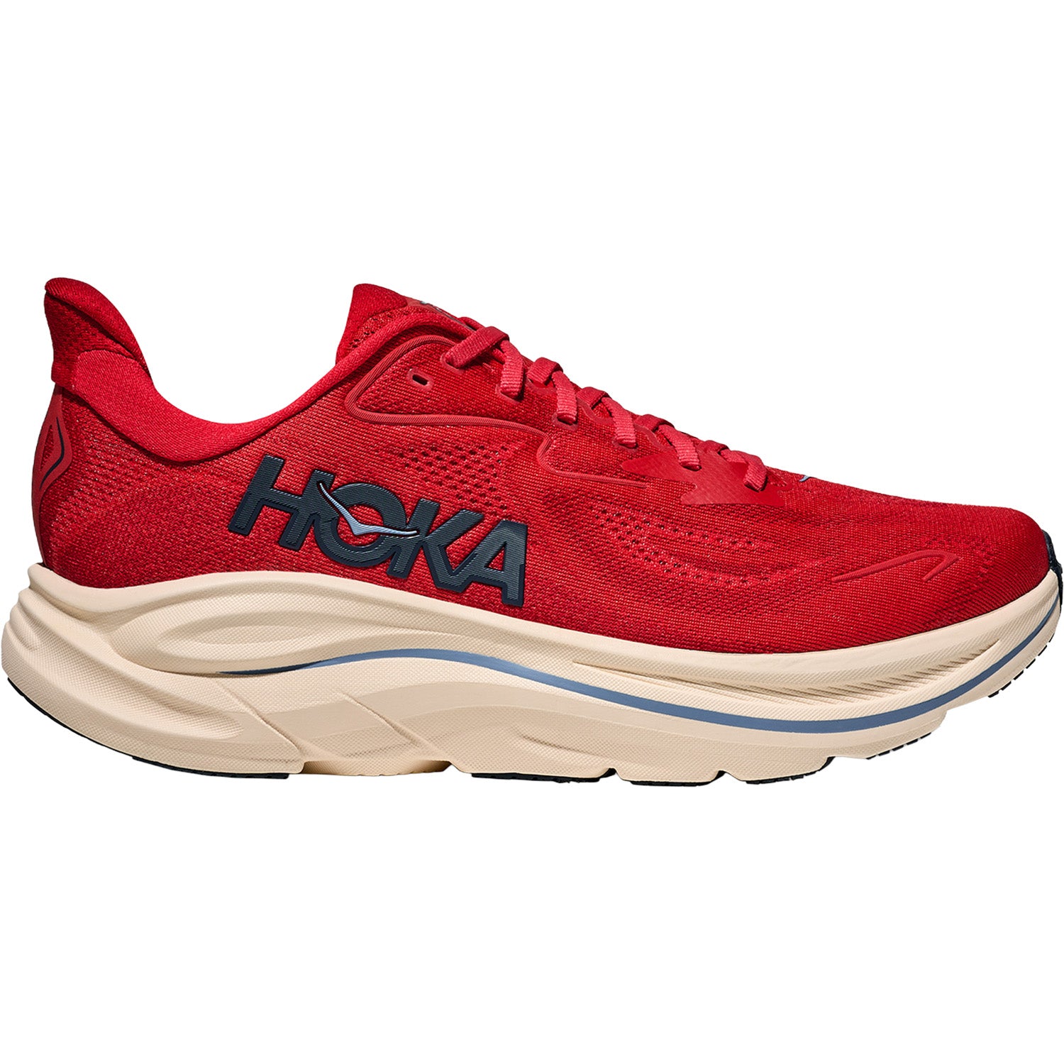Mens Hoka one one Hoka Clifton 10 (Neutral Support) Men's Athletic Shoes Vermillion/Varsity Navy Vermillion/Varsity Navy