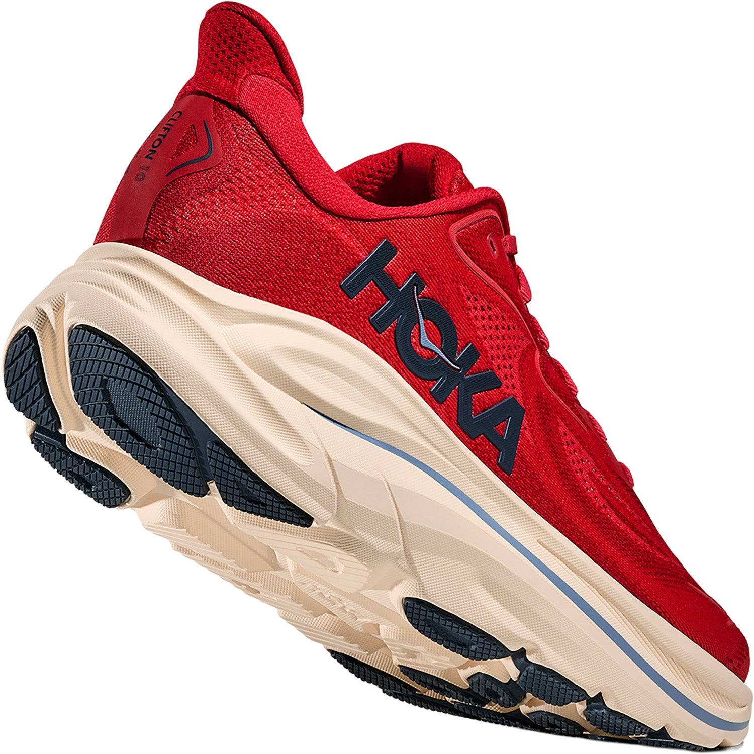 Mens Hoka one one Hoka Clifton 10 (Neutral Support) Men's Athletic Shoes Vermillion/Varsity Navy Vermillion/Varsity Navy