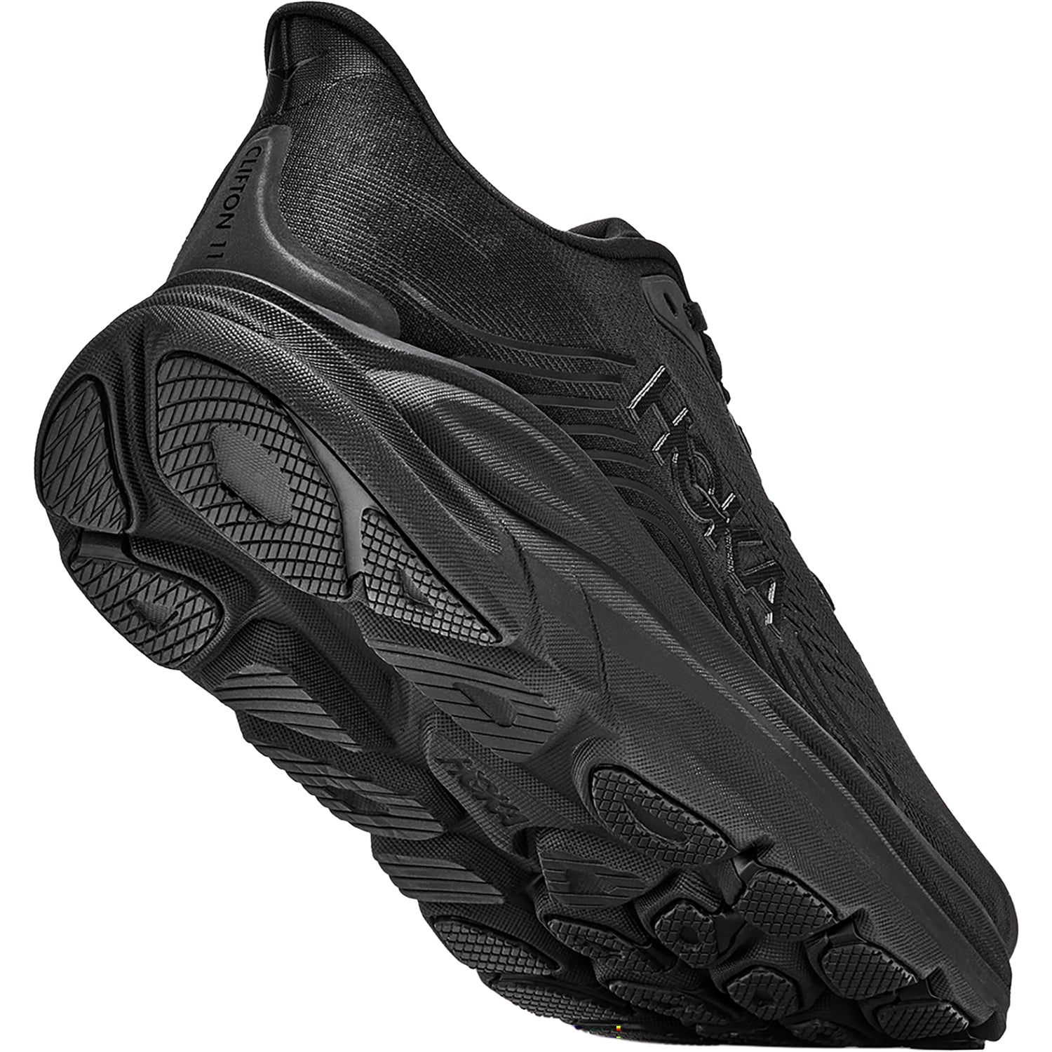 Mens Hoka one one Hoka Clifton 11 Men's Athletic Shoes Black/Black (Neutral Support) Black/Black