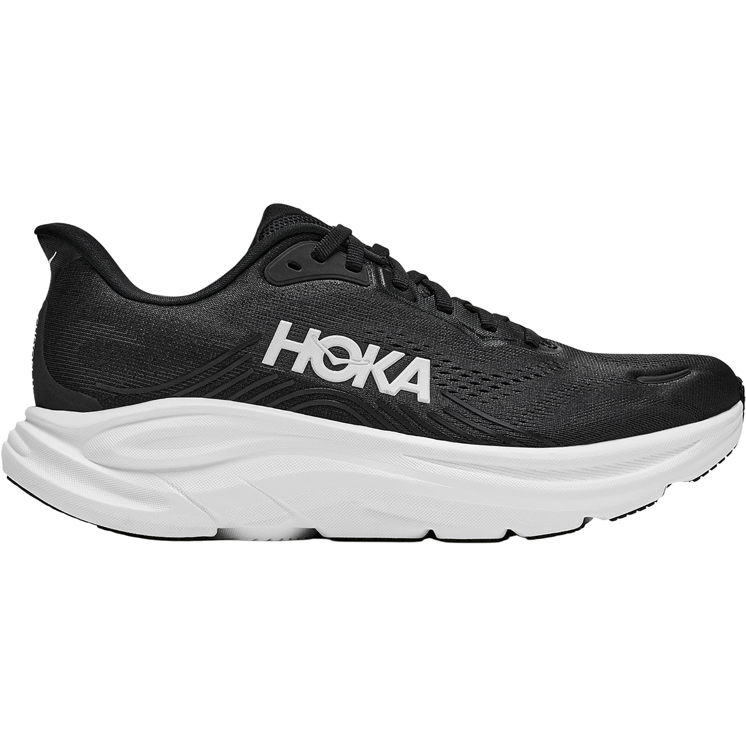 Womens Hoka one one Hoka Clifton 11 Women's Athletic Shoes Black/White (Neutral Support) Black/White