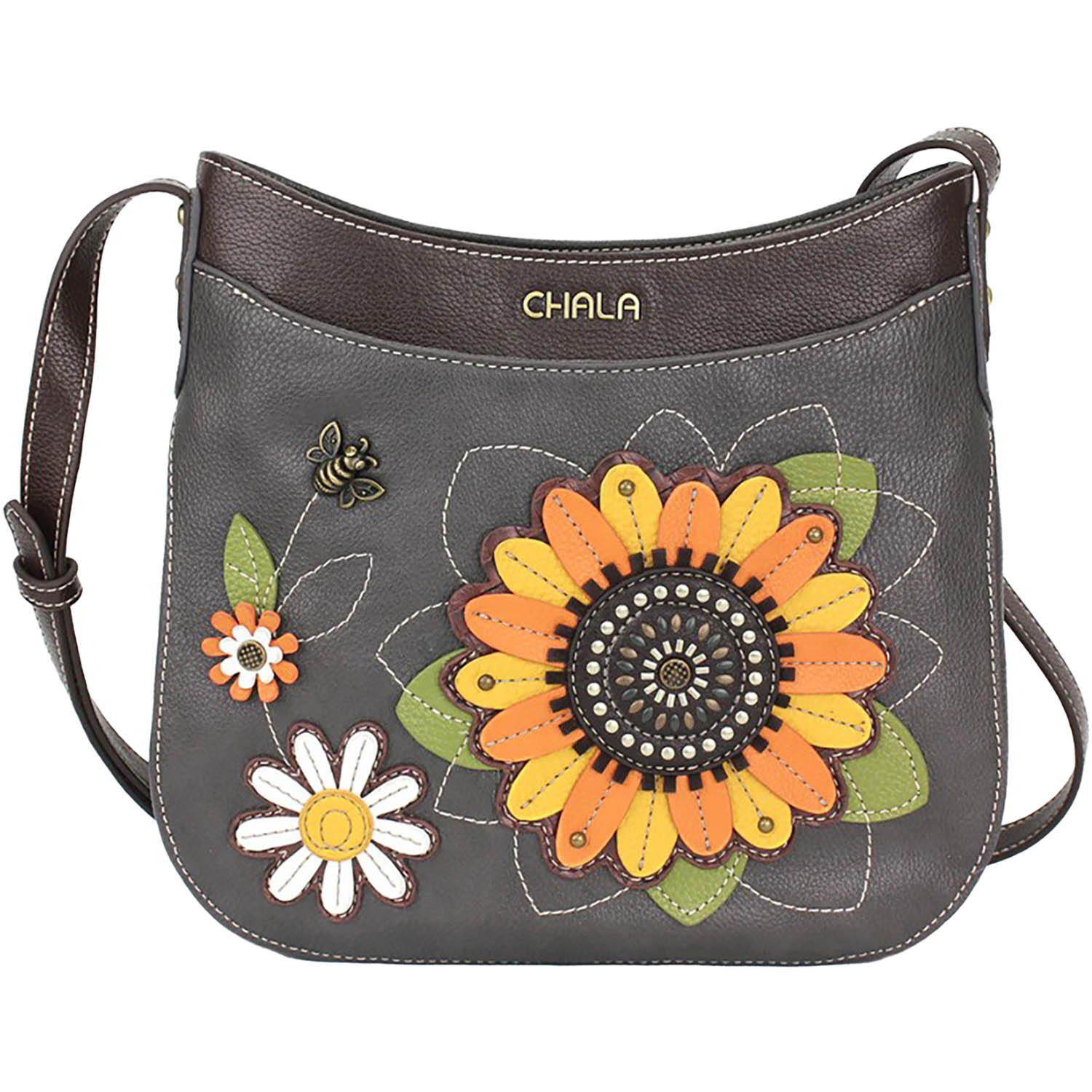 Unisex Chala Chala Sunflower Crescent Crossbody Handbag Ink Ink