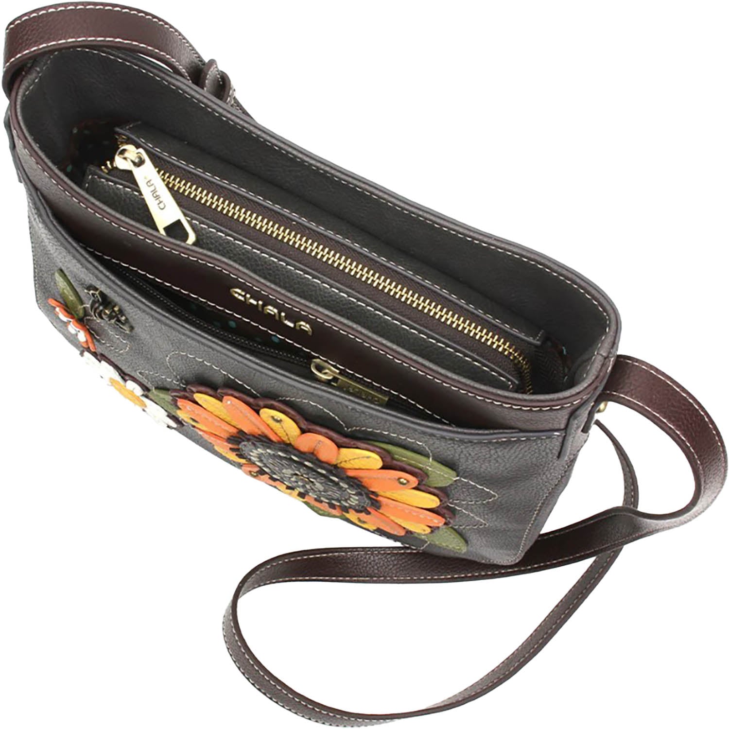Unisex Chala Chala Sunflower Crescent Crossbody Handbag Ink Ink