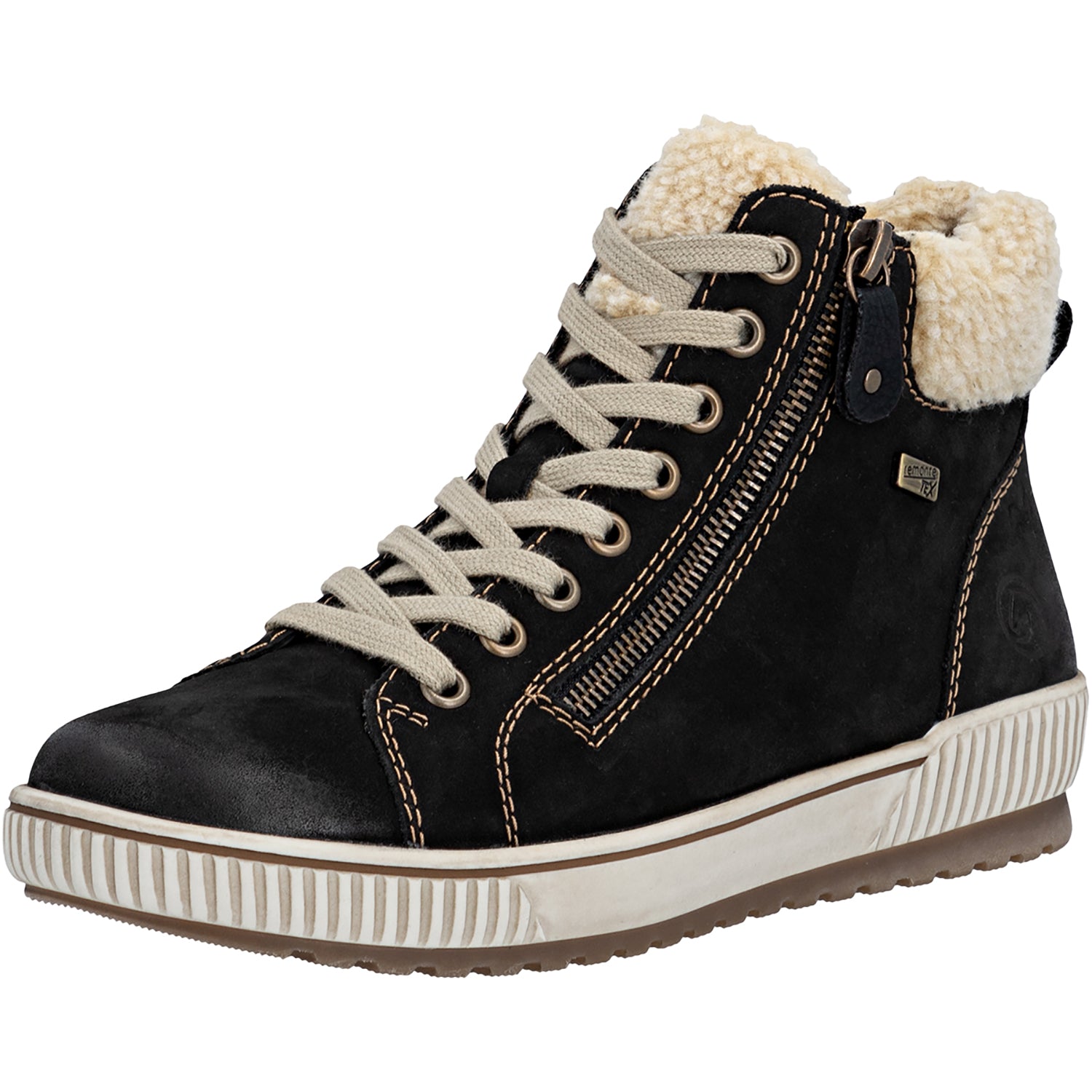 Womens Remonte Remonte D0770-03 Maditta Women's Sporty Lace Up Shoes Schwarz/Beige/Schwarz Schwarz/Beige/Schwarz