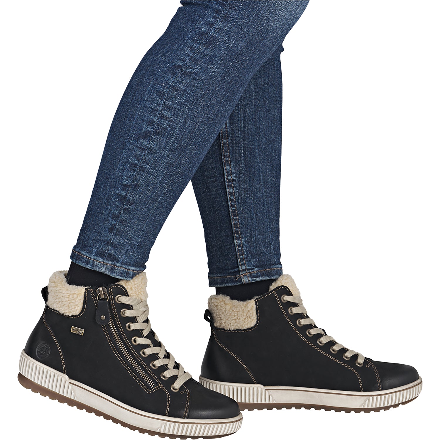 Womens Remonte Remonte D0770-03 Maditta Women's Sporty Lace Up Shoes Schwarz/Beige/Schwarz Schwarz/Beige/Schwarz