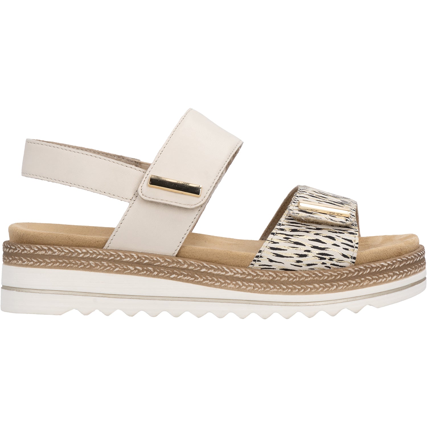 Womens Remonte Remonte D0Q59-60 Jocelyn 55 Women's Sandals Lugano Beige-Gold/Porzellan Beige-Gold/Porzellan