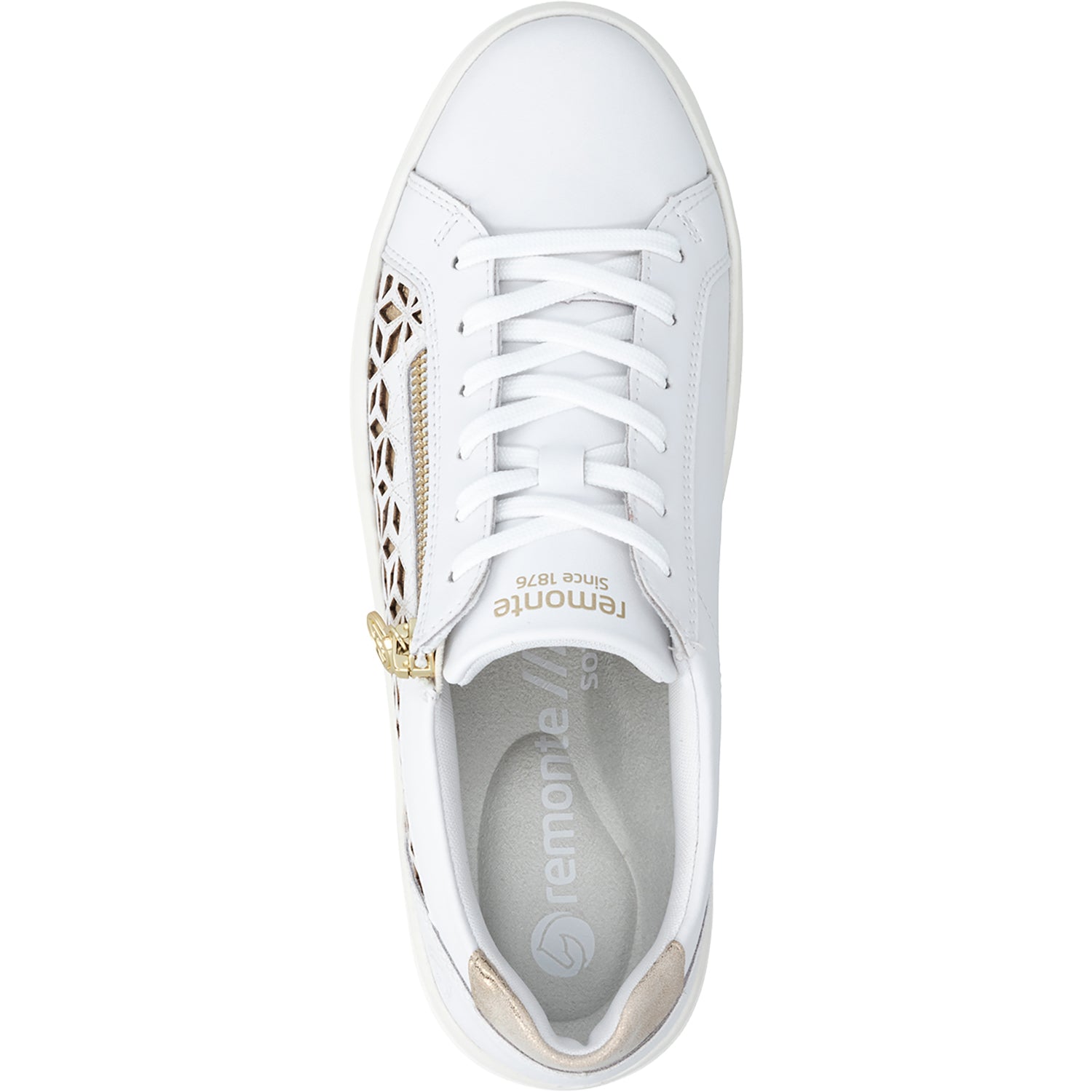 Womens Remonte Remonte D1C11-80 Women's Lace Up Shoes White/Light Gold/Muschel White/Light Gold/Muschel