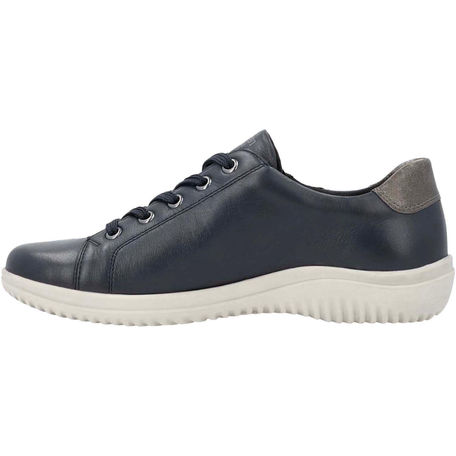 Womens Remonte Remonte D1E00-14 Louann 00 Women's Sporty Lace Up Shoes Nightblue/Altsilber/Pazifik Leather Nightblue/Altsilber/Pazifik Leather