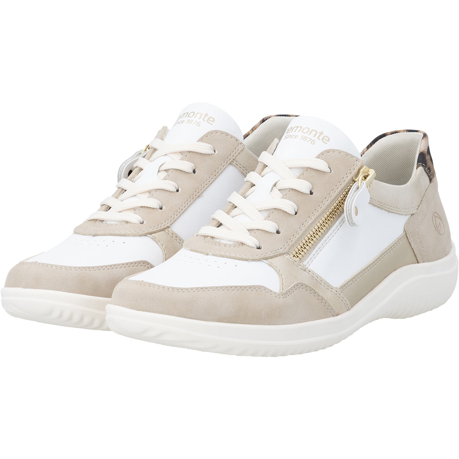 Womens Remonte Remonte D1E06-82 Women's Sporty Lace Up Shoes Ginger/Weiss/Muschel Ginger/Weiss/Muschel
